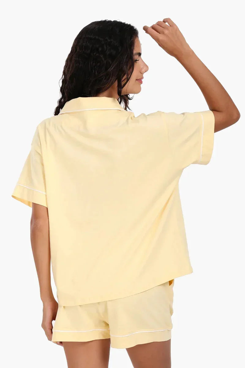 Light Yellow Cotton Pyjama Set - Carina 3