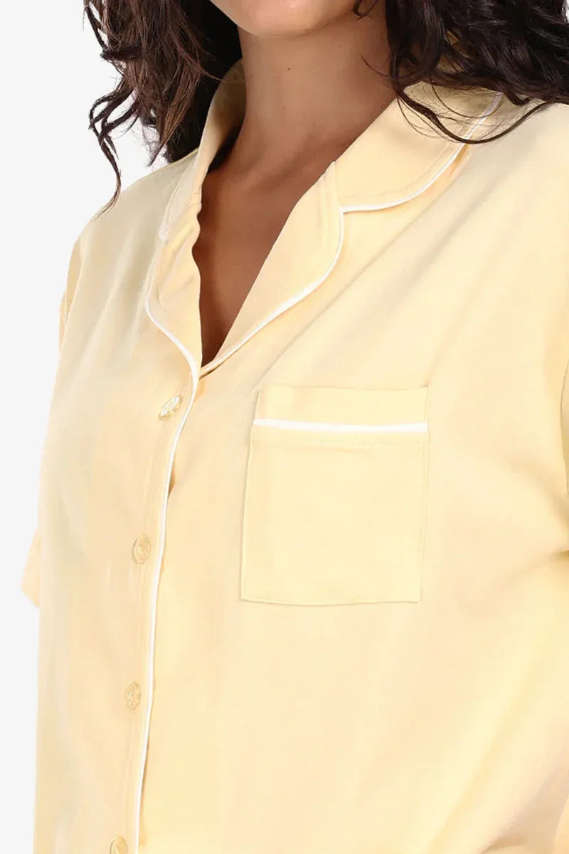 Light Yellow Cotton Pyjama Set - Carina 5