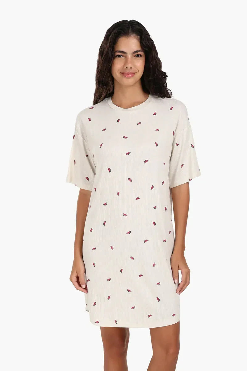 Watermelon Print Viscose Nightgown - Carina 1