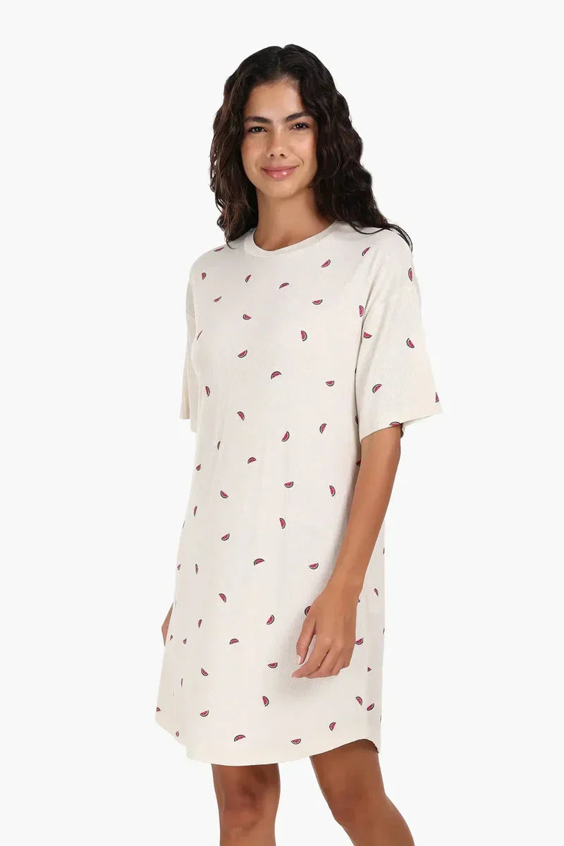 Watermelon Print Viscose Nightgown - Carina 5
