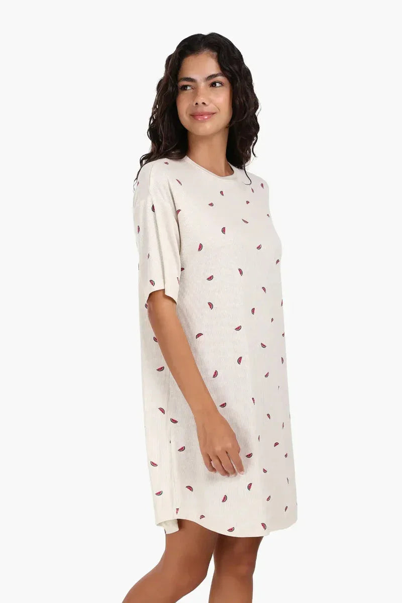 Watermelon Print Viscose Nightgown - Carina 2