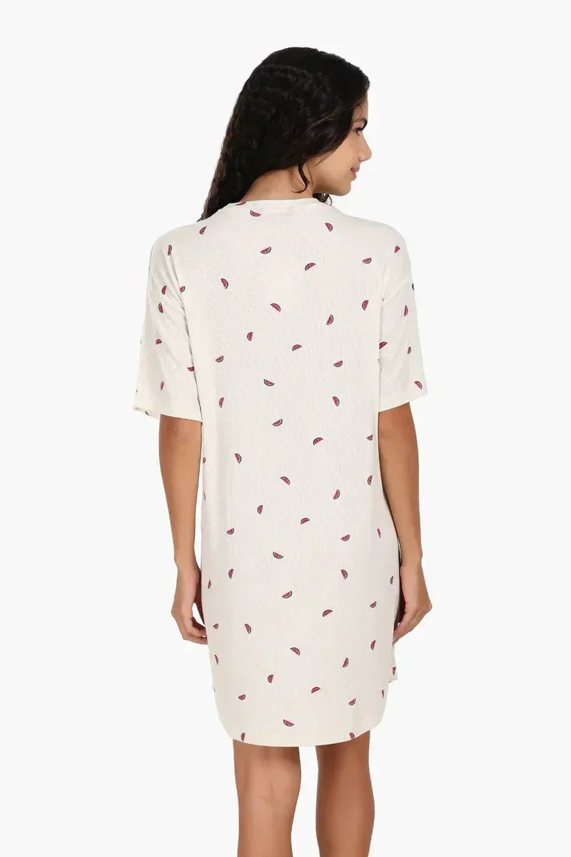 Watermelon Print Viscose Nightgown - Carina 3