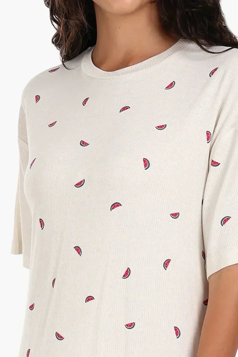 Watermelon Print Viscose Nightgown - Carina 4
