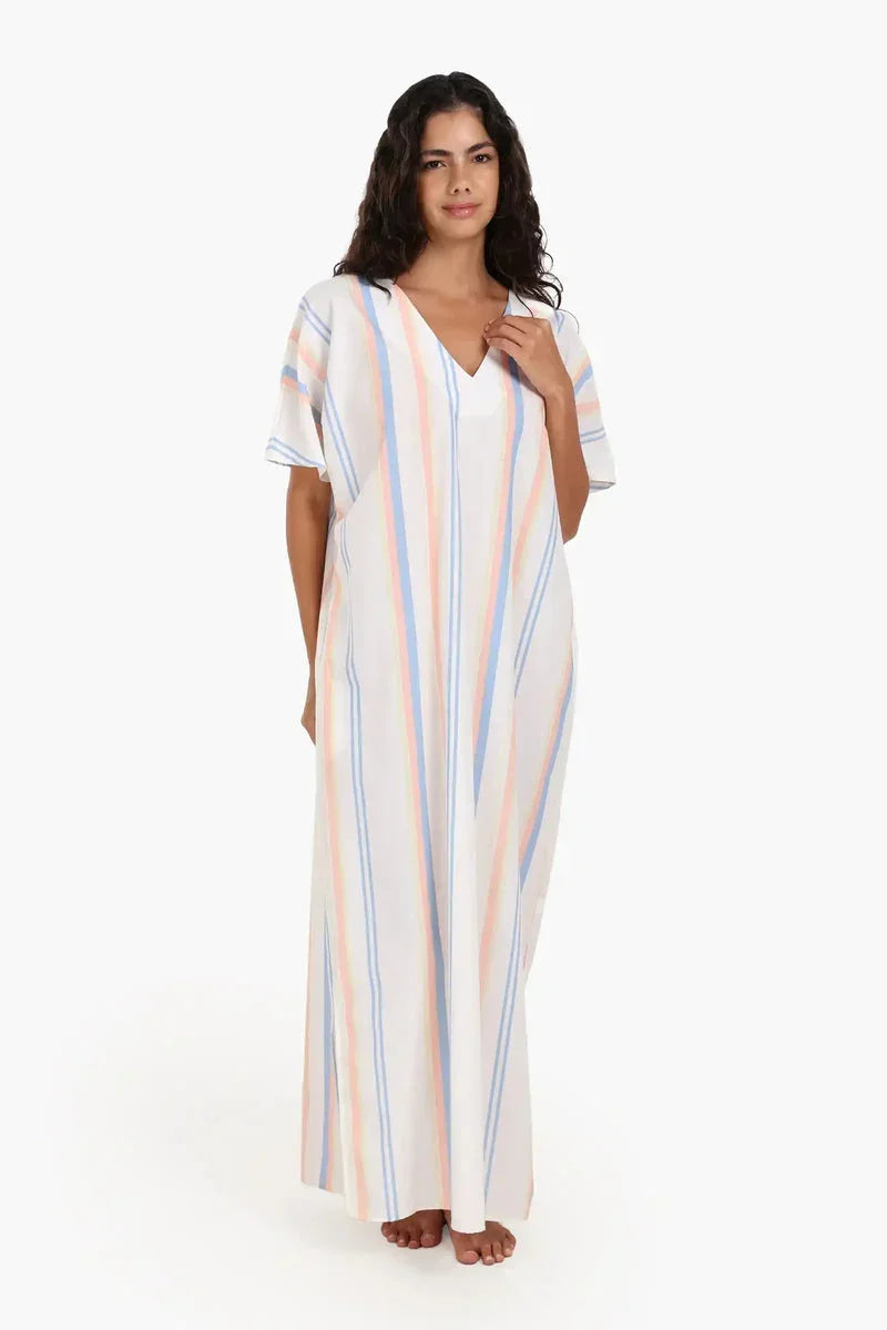 Carina - Striped Cotton Nightgown 1
