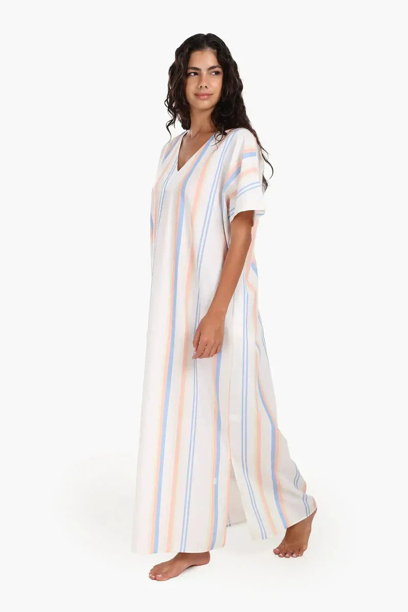 Carina - Striped Cotton Nightgown 2