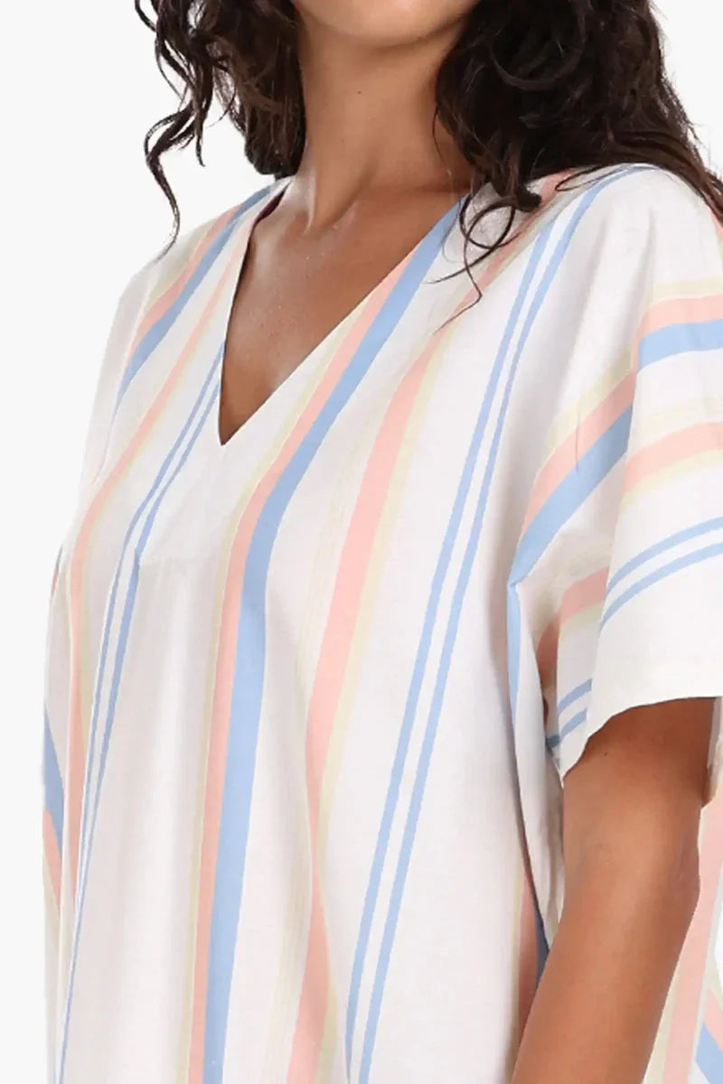Carina - Striped Cotton Nightgown 4