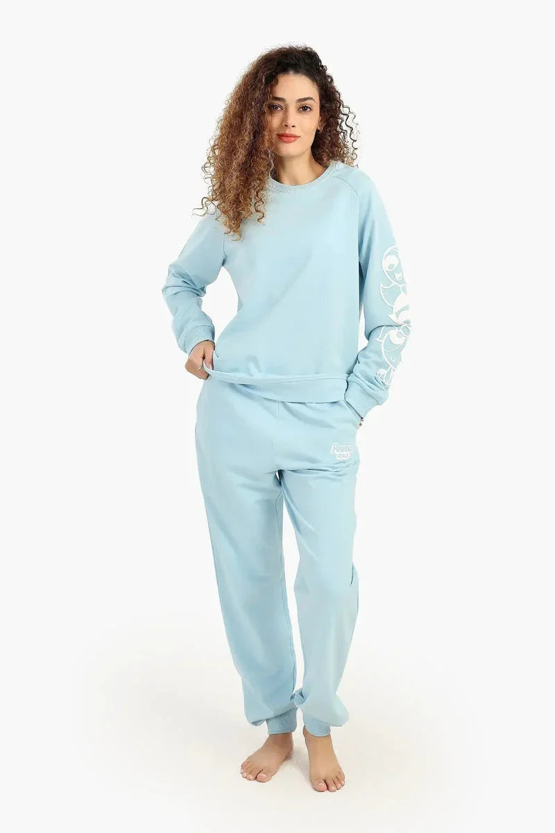 Carina - Blue French Terry Pyjama Top 1