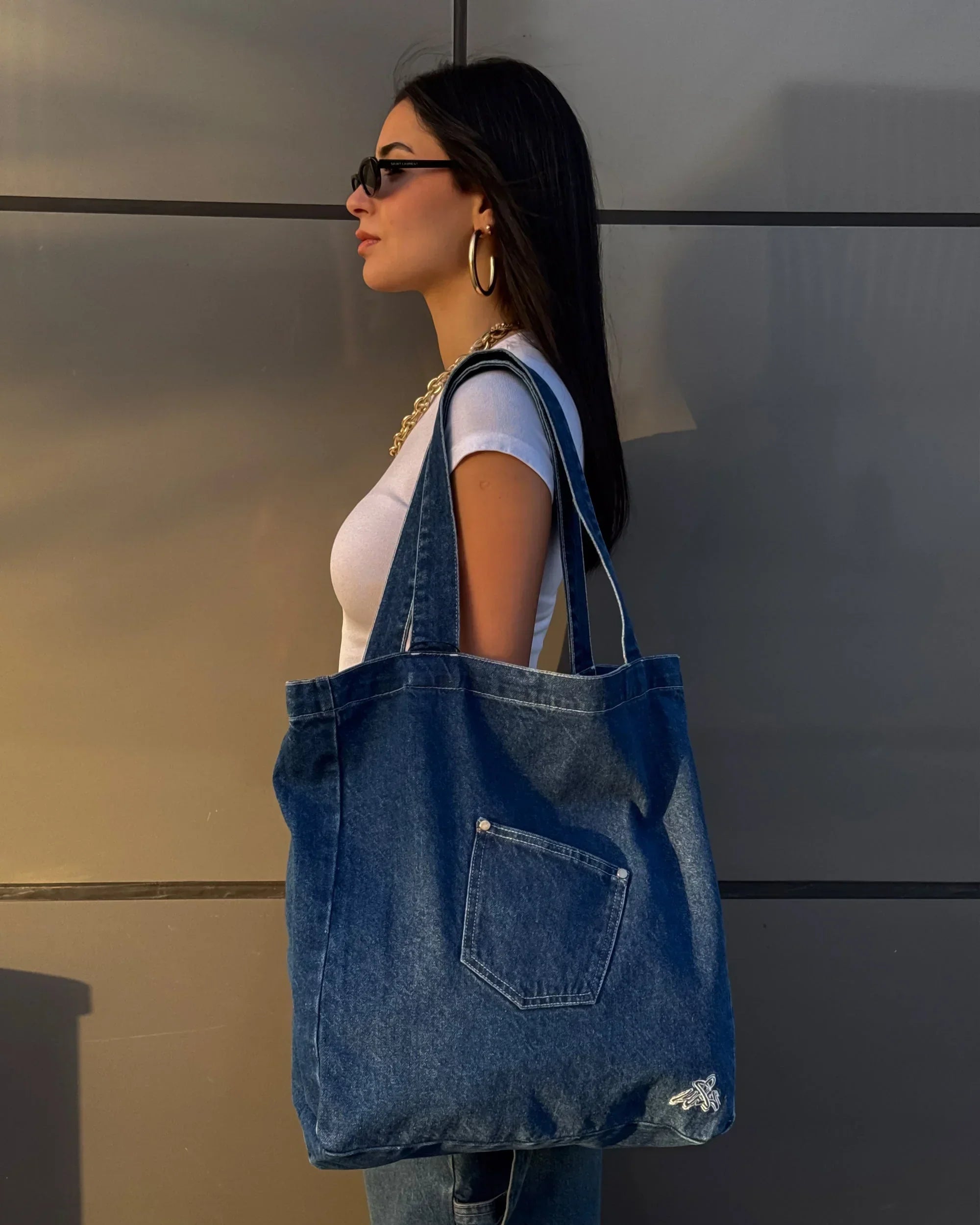 Jeans Tote Bag - Dark Blue - NAS Trends 1