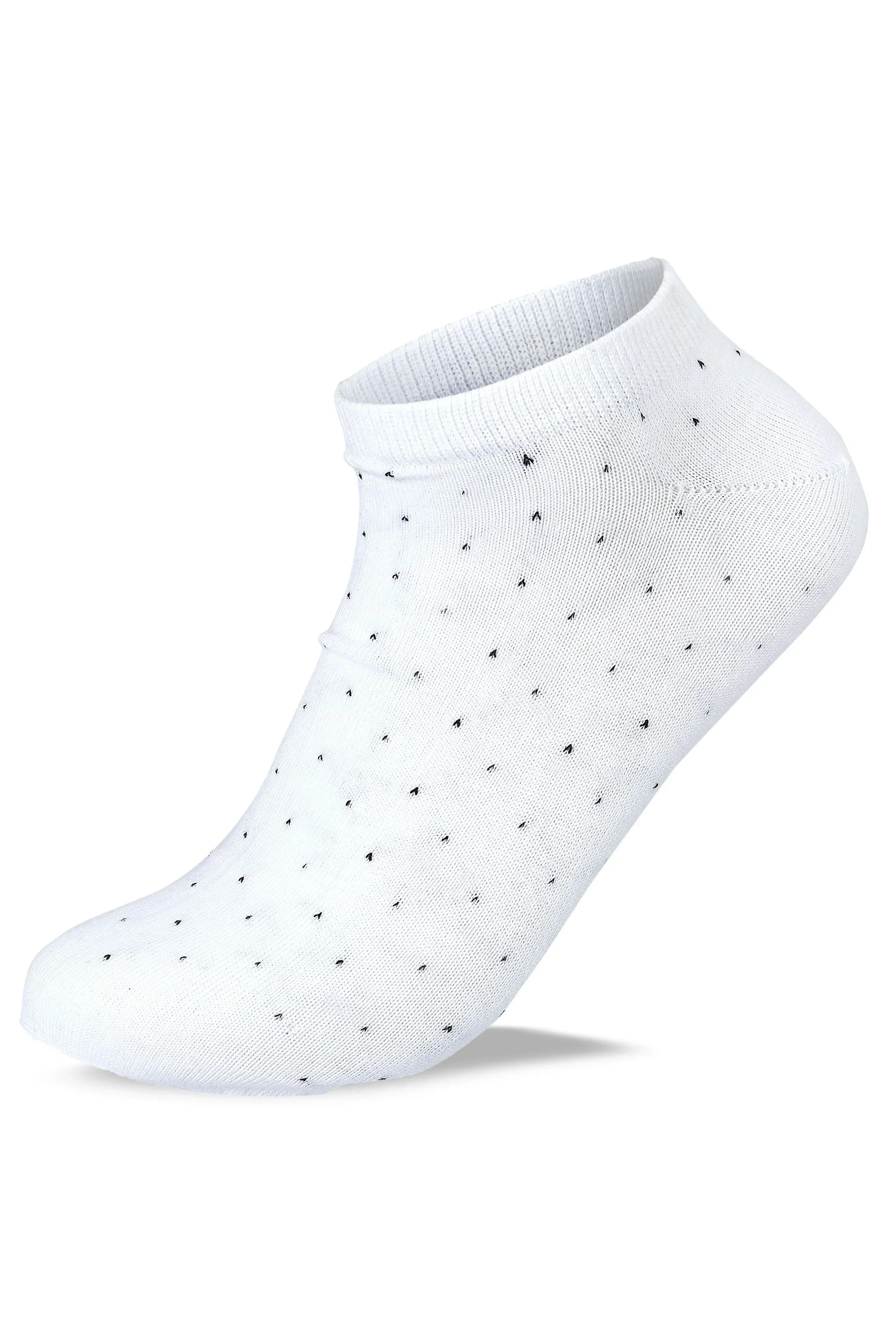 Men Set Of 3 Ankle Dots Casual Socks ( Black-Grey-White ) - Sam Socks - Babazzaro
