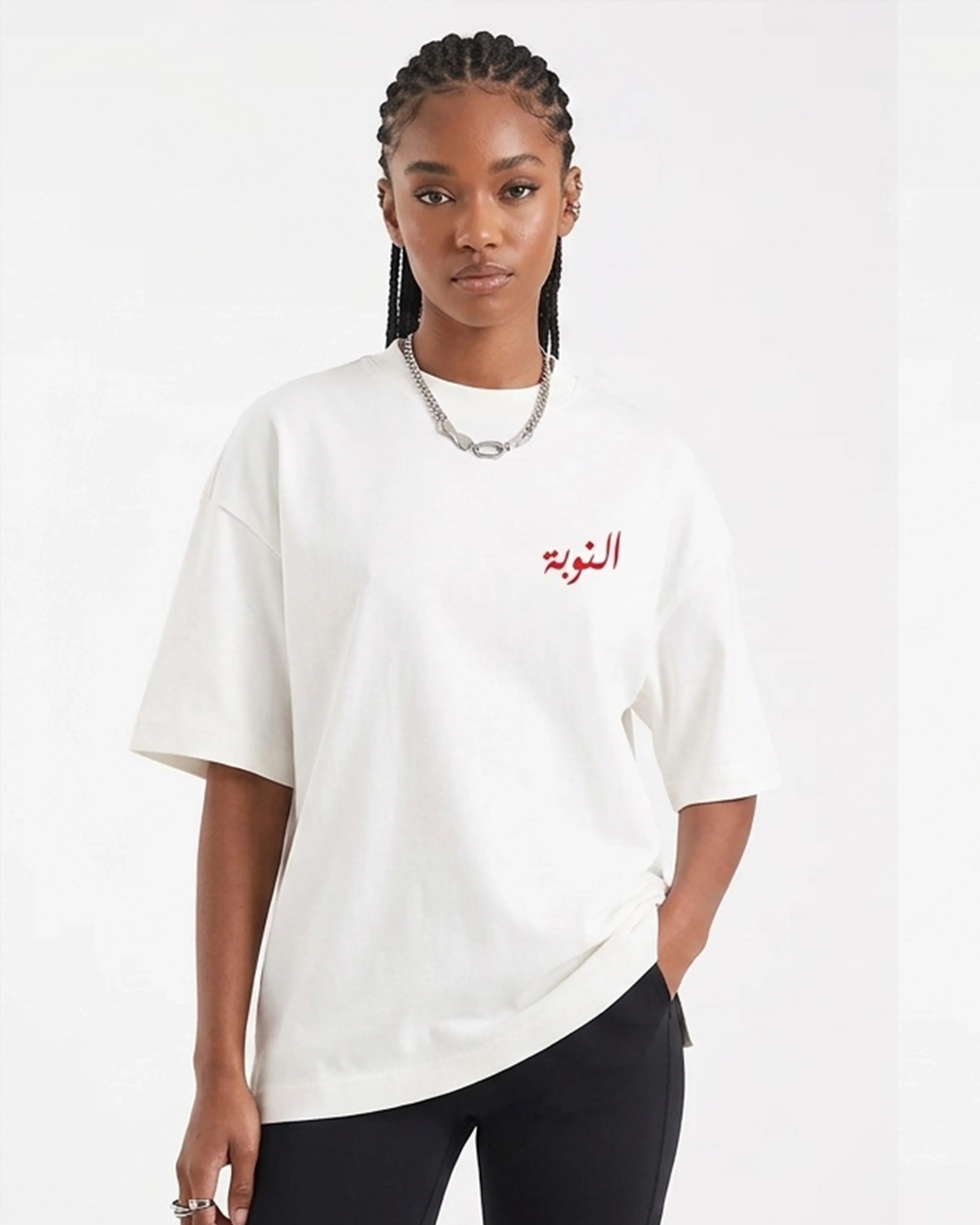 Nubia Women Oversized SS T-Shirt - Off White - NAS Trends 2