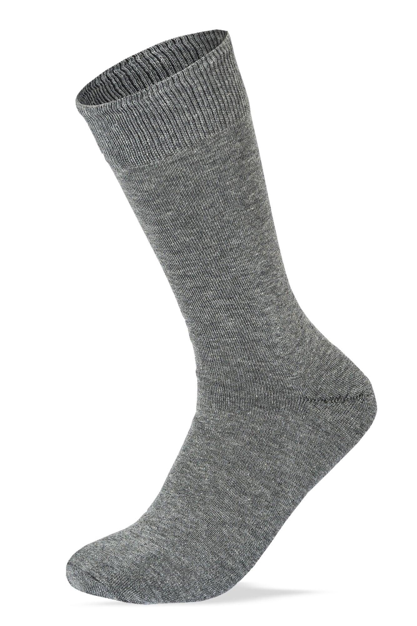 Men Set Of 3 Classic Socks Plain ( Black-Navy Blue-D.Grey ) - Sam Socks - Babazzaro