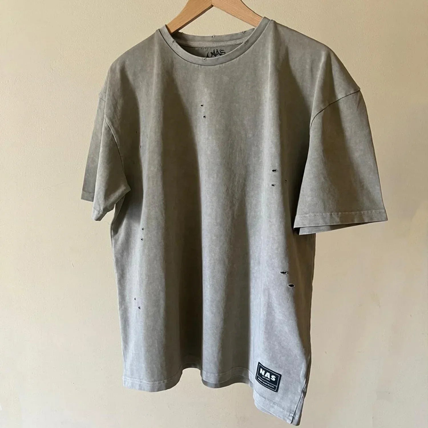 Stone Washed Basic Unisex Oversized SS T-Shirt - Beige - NAS Trends - Babazzaro