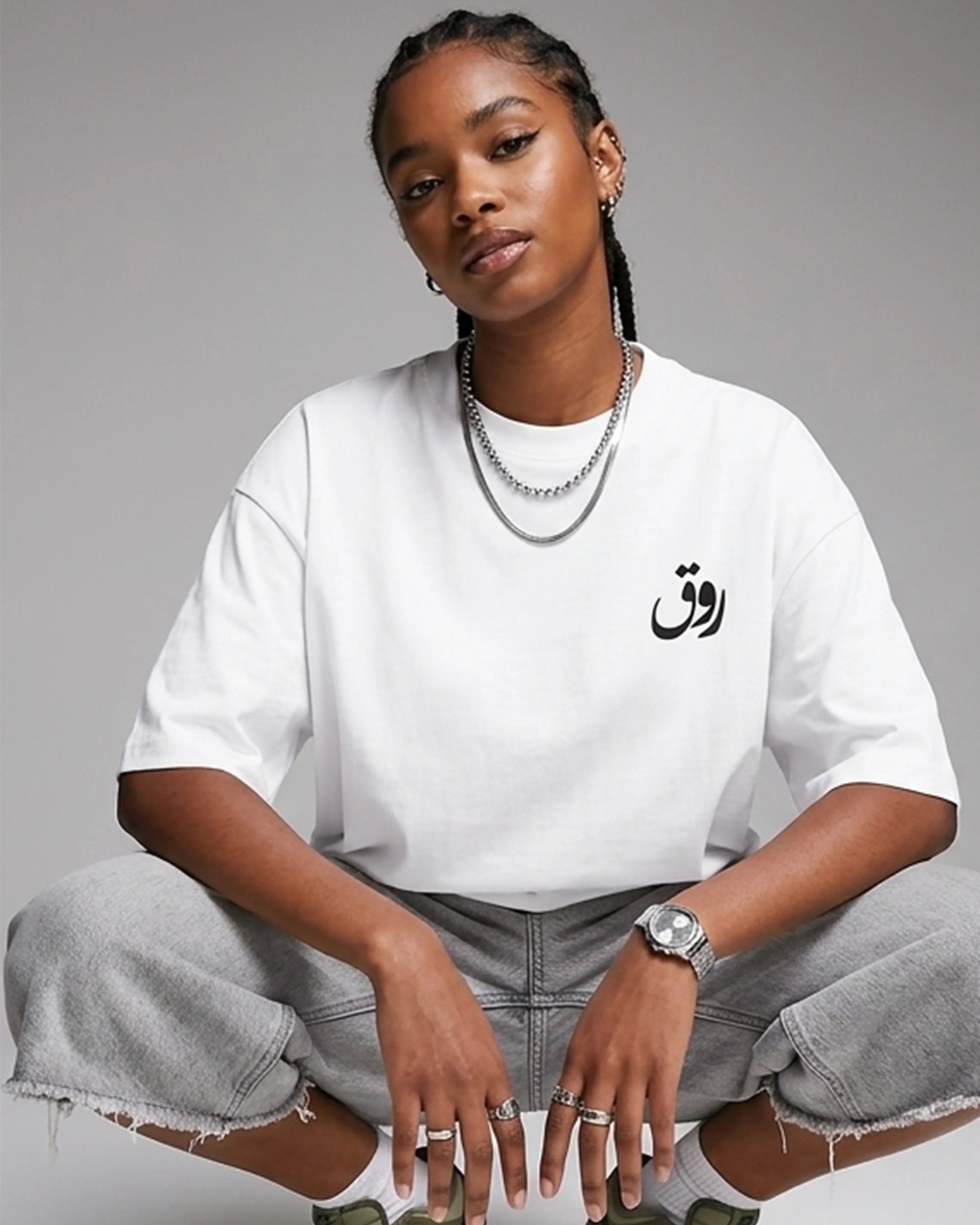 Asab Women Oversized SS T-Shirt - Off White - NAS Trends 1