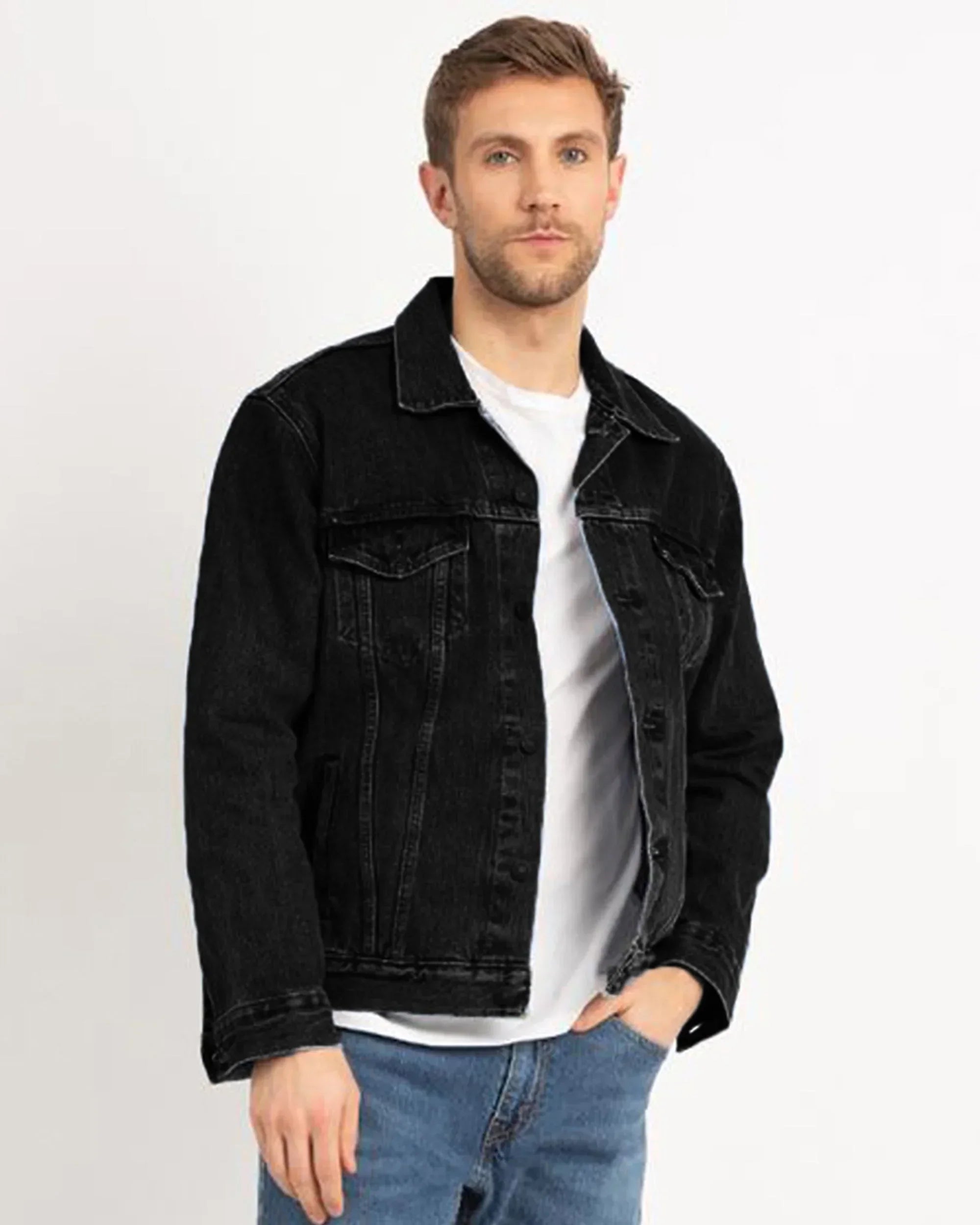 Men Denim Jacket - Black - NAS Trends - Babazzaro
