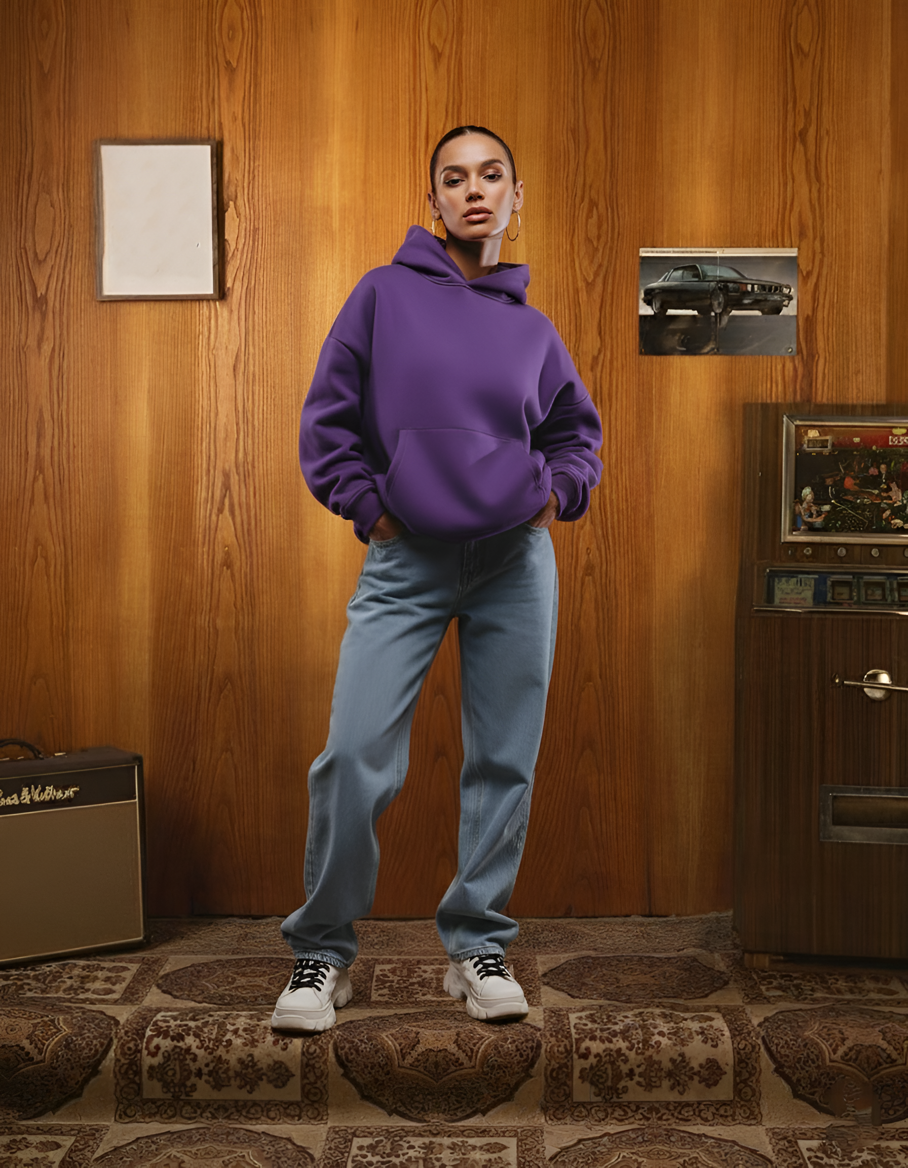 El Arabi Asli Unisex Oversized Hoodie - Purple W - NAS Trends 1