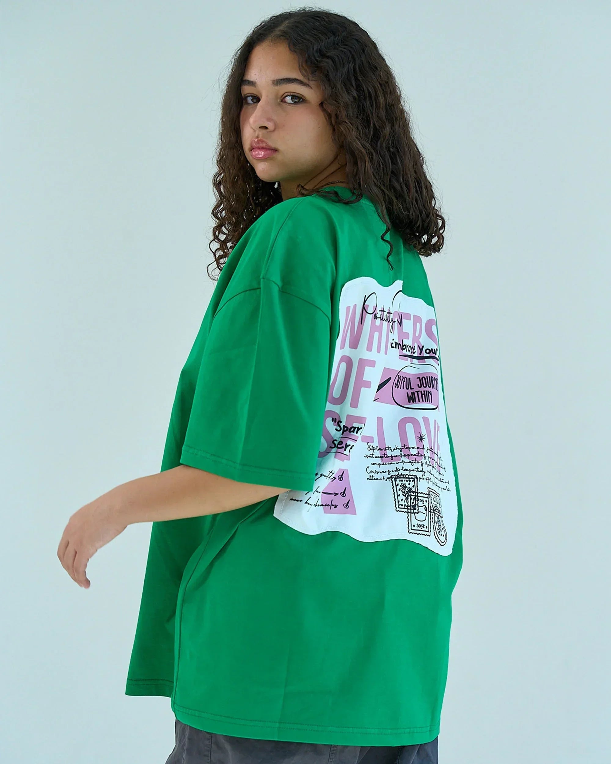 Whispers Unisex Oversized SS T-Shirt - Green - NAS Trends - Babazzaro