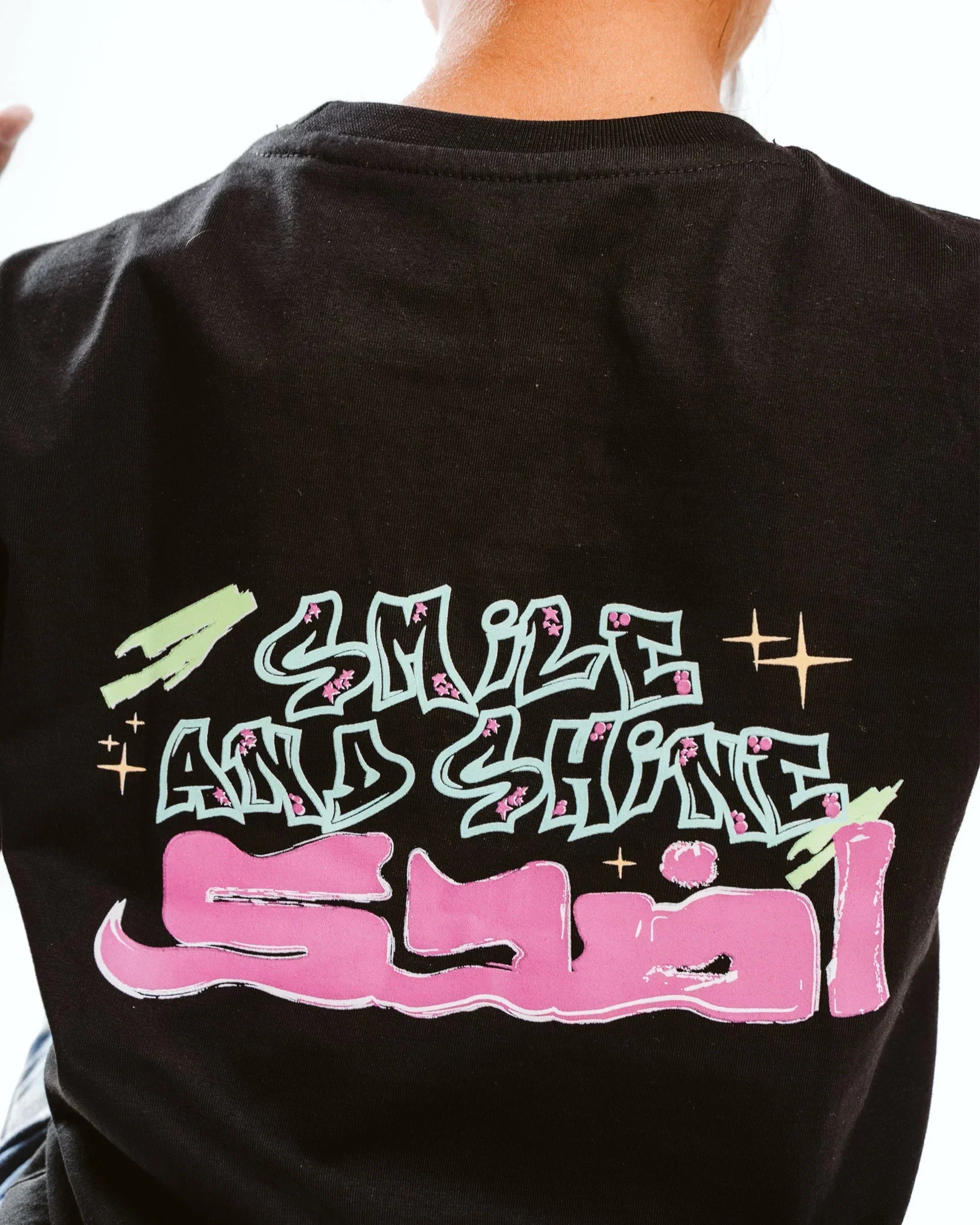 Smile Kids SS T-Shirt - Black - NAS Trends - Babazzaro
