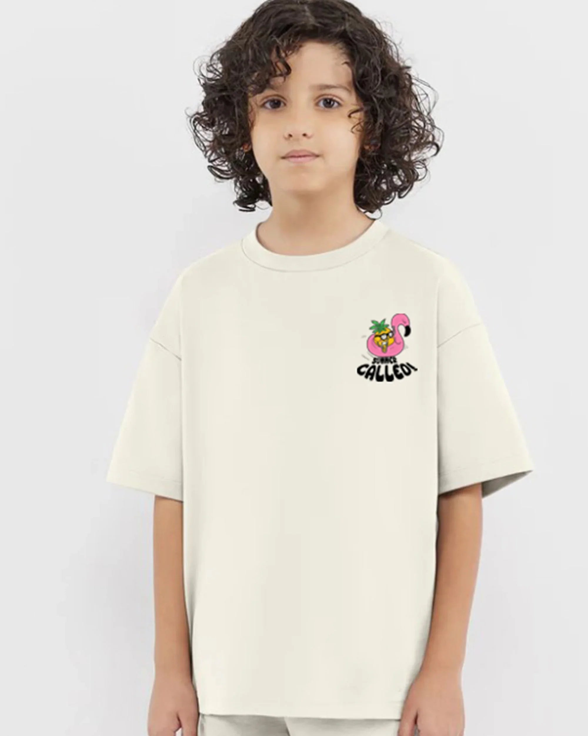Happy News Boys Oversized SS T-Shirt - Off White - NAS Trends 1