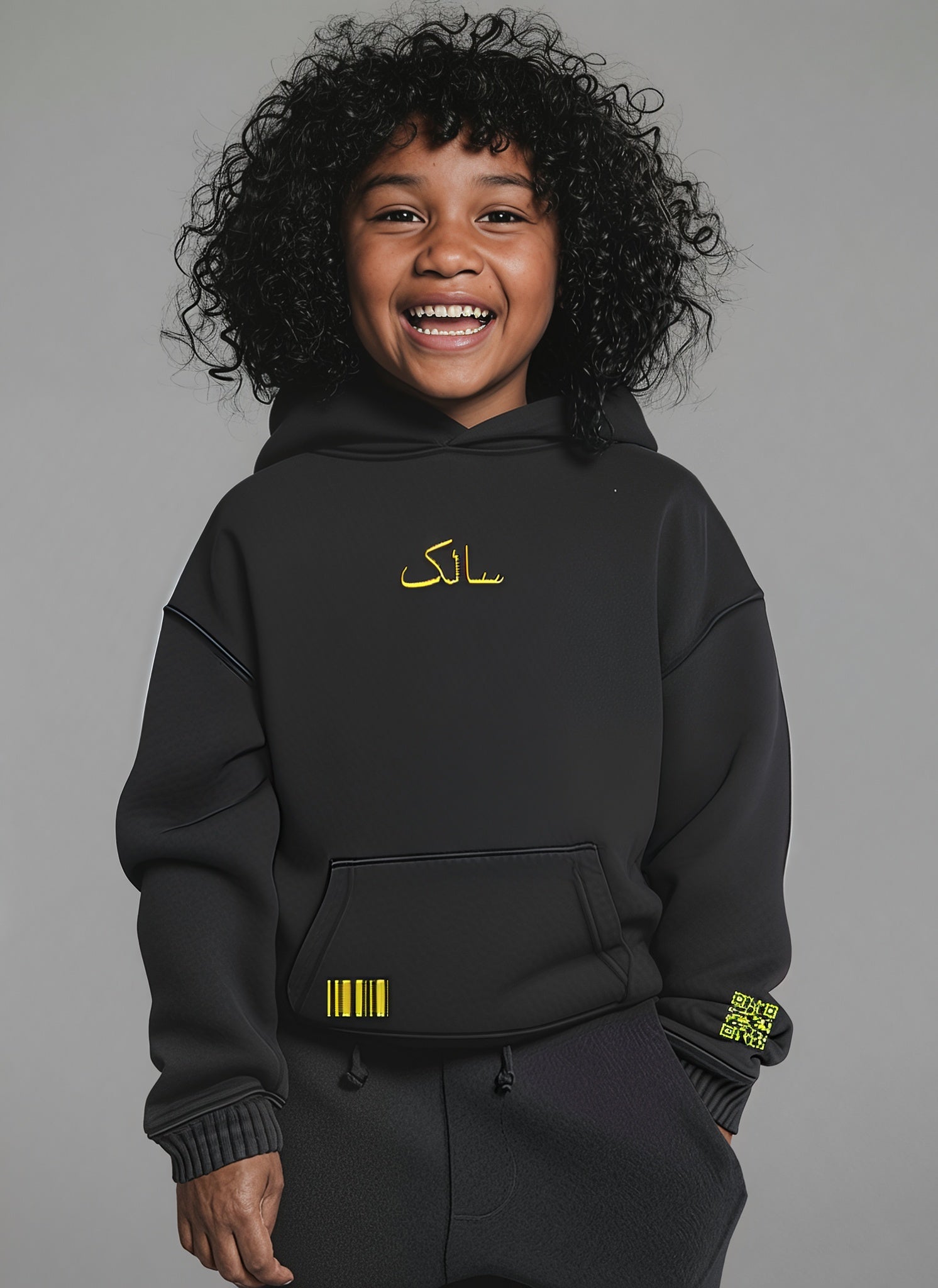 Salek Kids Oversized Hoodie - Black B - NAS Trends 1
