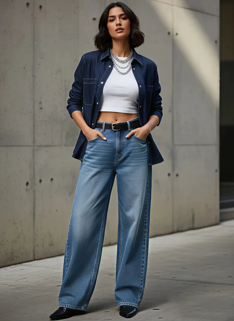 Unisex Jeans Shirts - Dark Blue - NAS Trends 3
