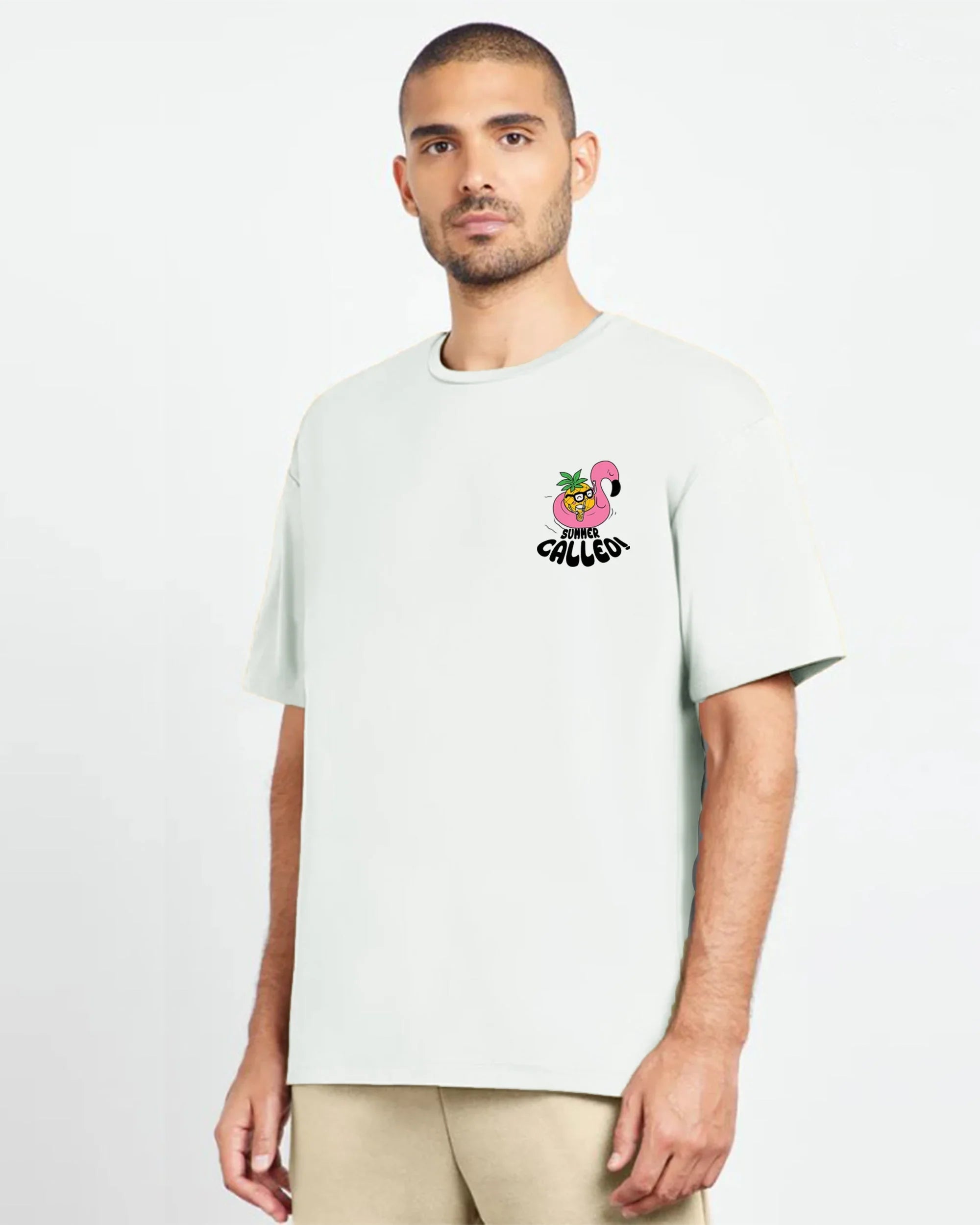 Happy News Men Oversized SS T-Shirt - Off White - NAS Trends 3