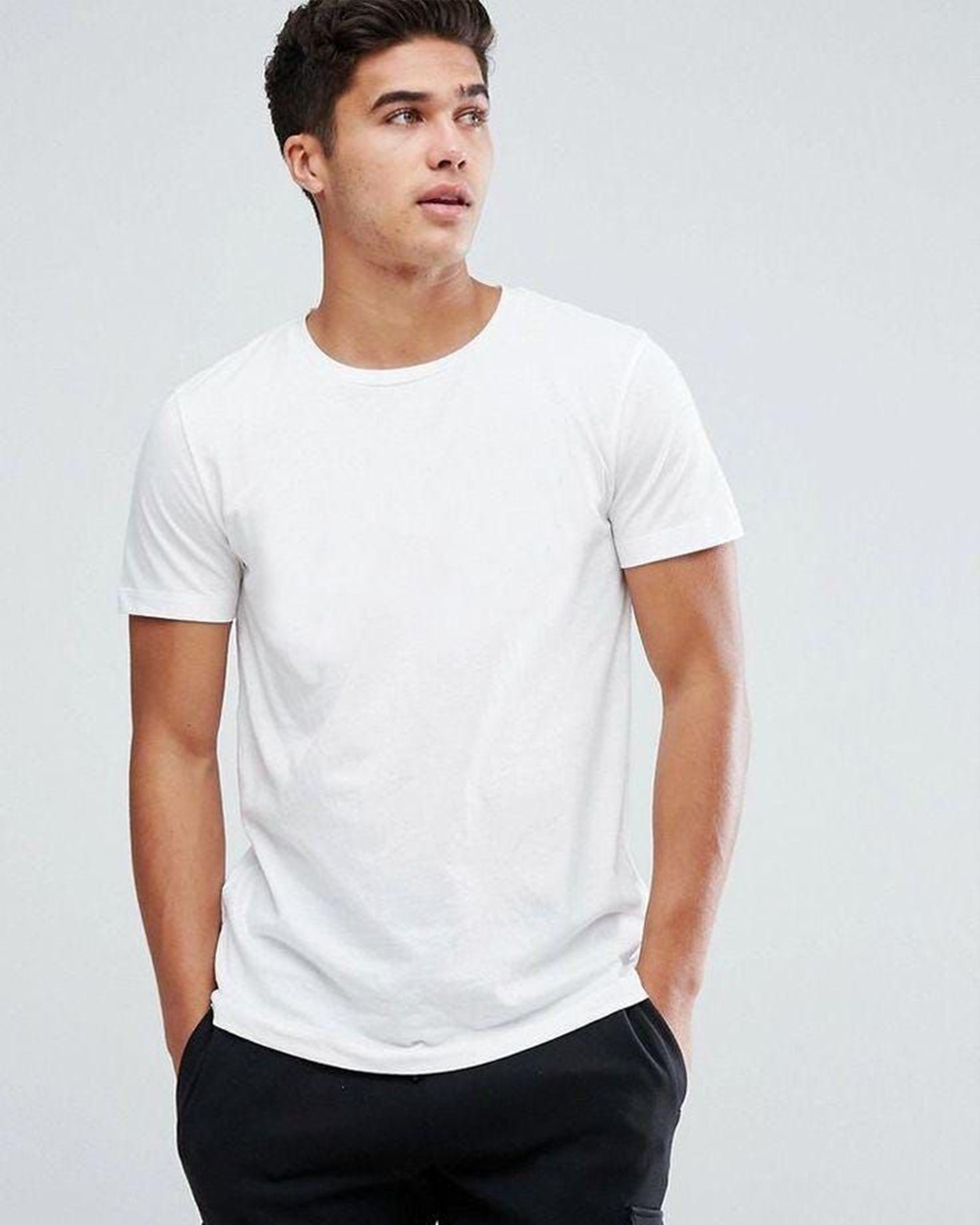 Basic Slitted Unisex T-Shirt - White - NAS Trends 1