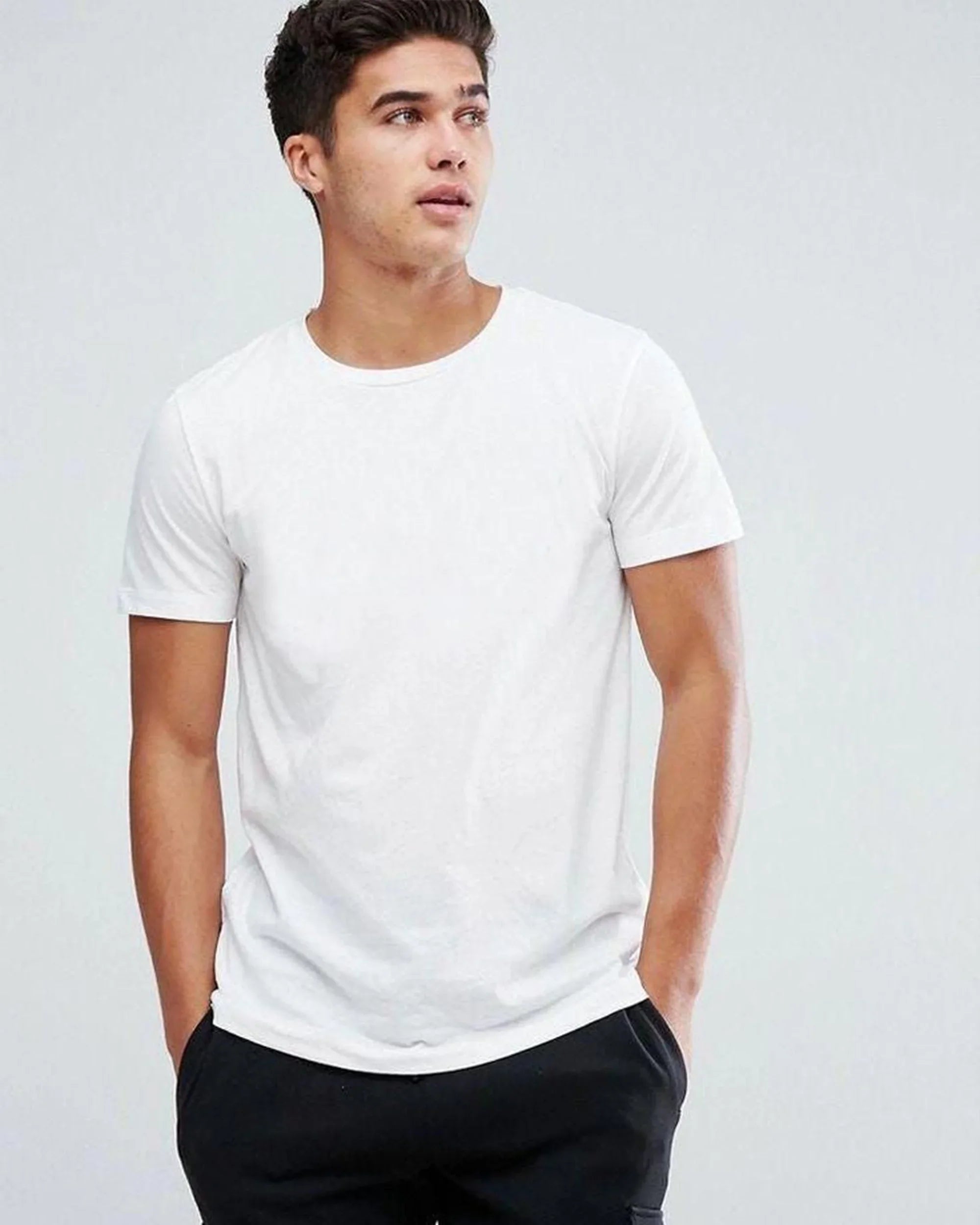 Basic Slitted Unisex T-Shirt - White - NAS Trends 1