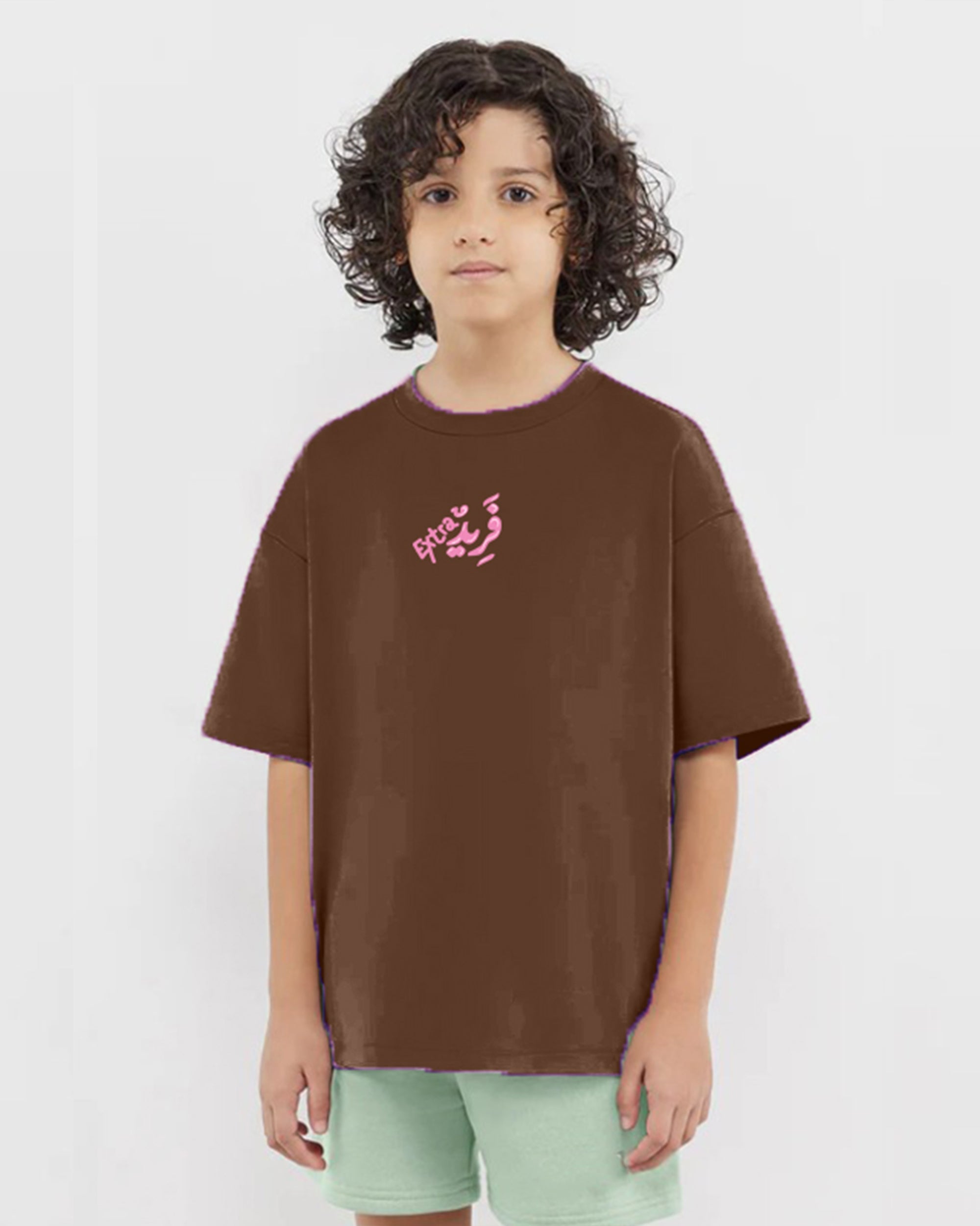 Extra fared Boys Oversized SS T-Shirt - Brown - NAS Trends