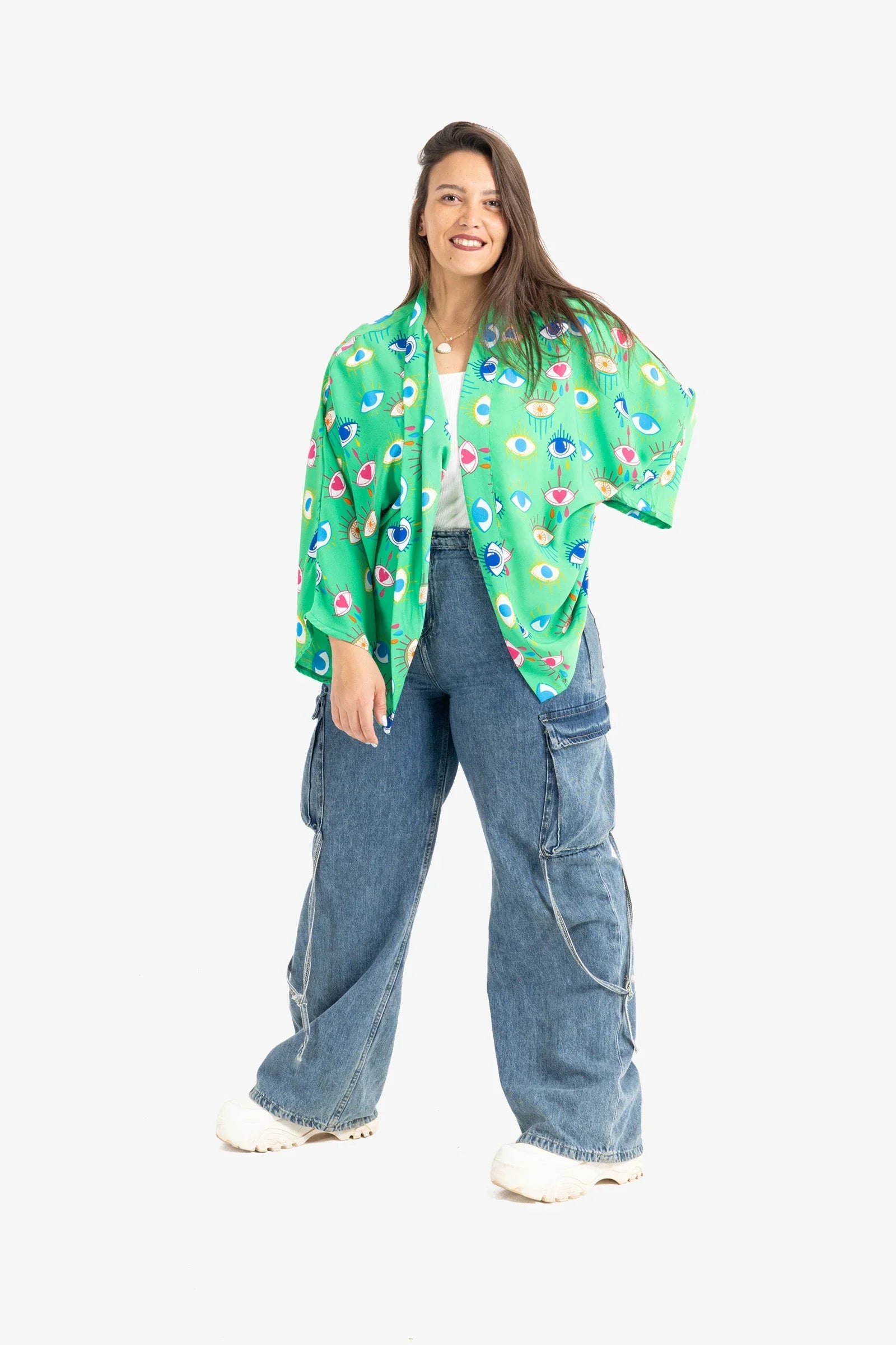 Clue - Eye Printed Voile Kimono 1