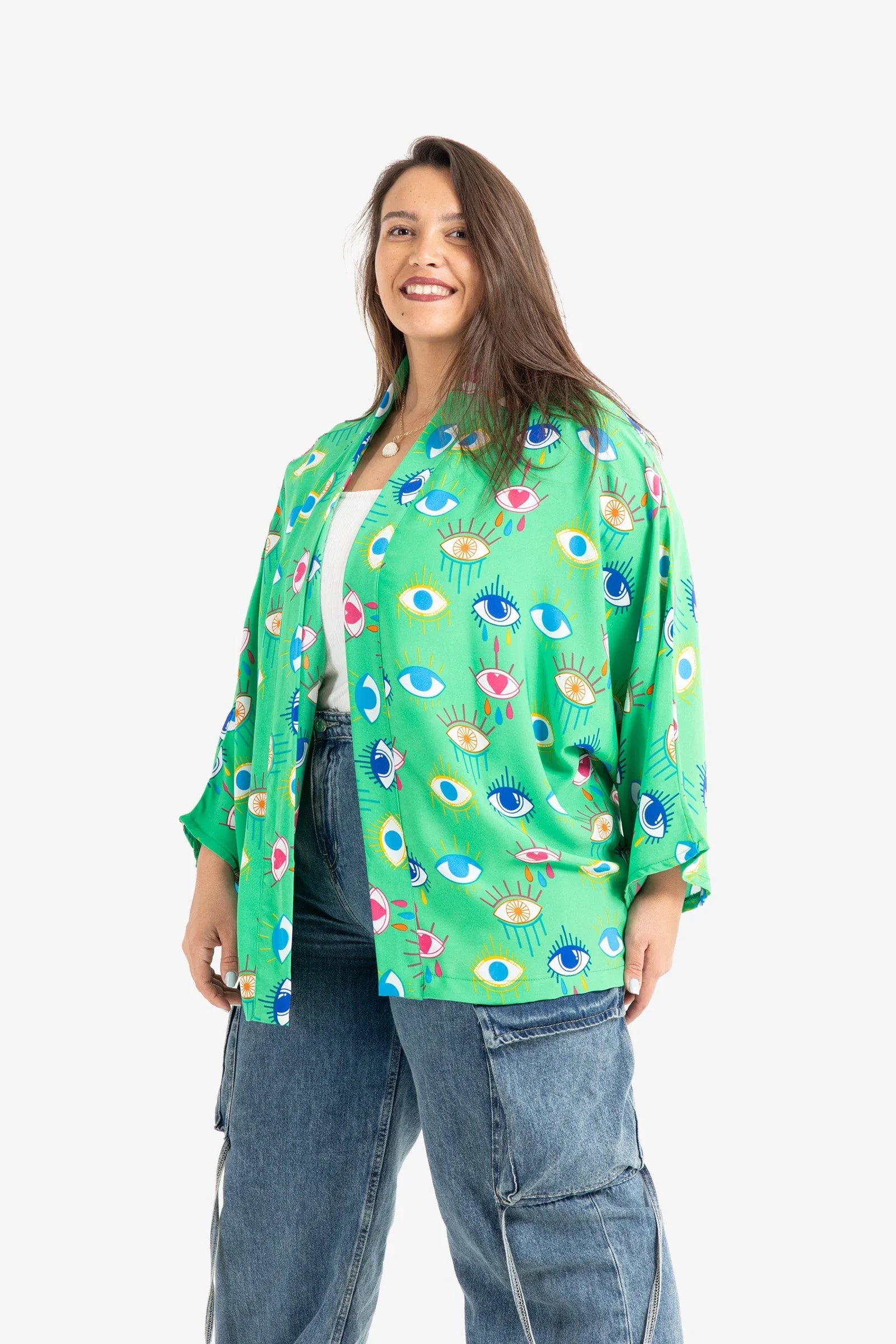 Clue - Eye Printed Voile Kimono 2