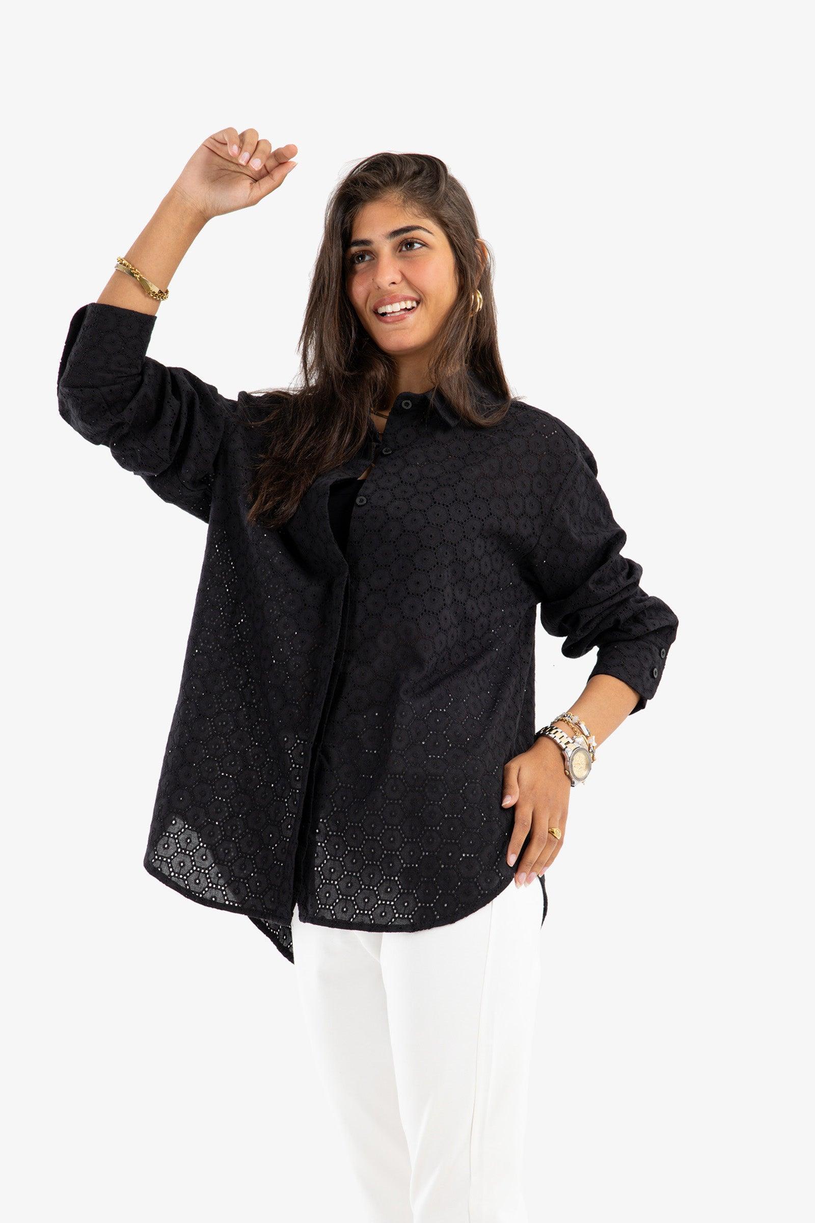Clue - Perforated Round Hem Shirt 1