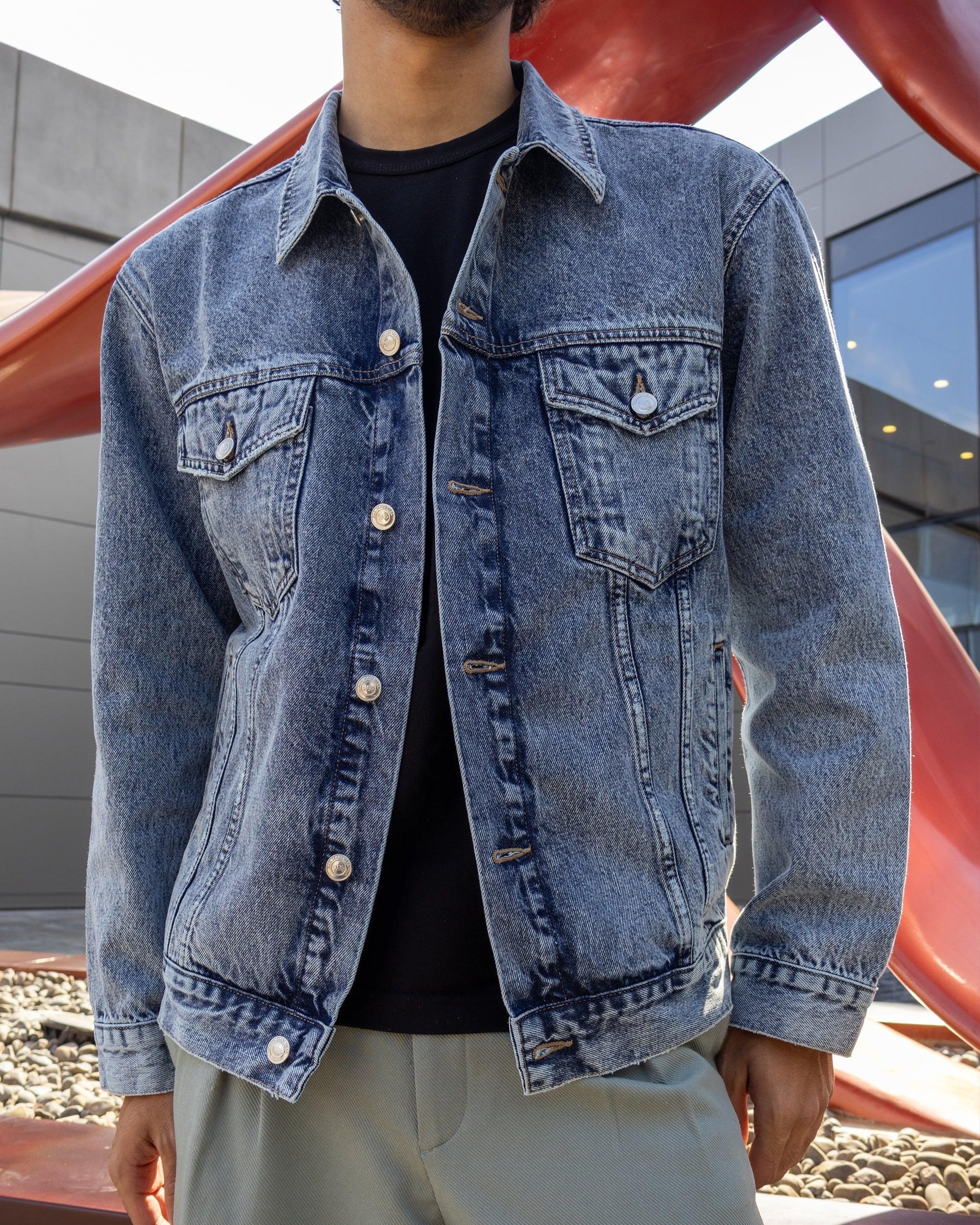 Men Denim Jacket - Light Blue - NAS Trends - Babazzaro