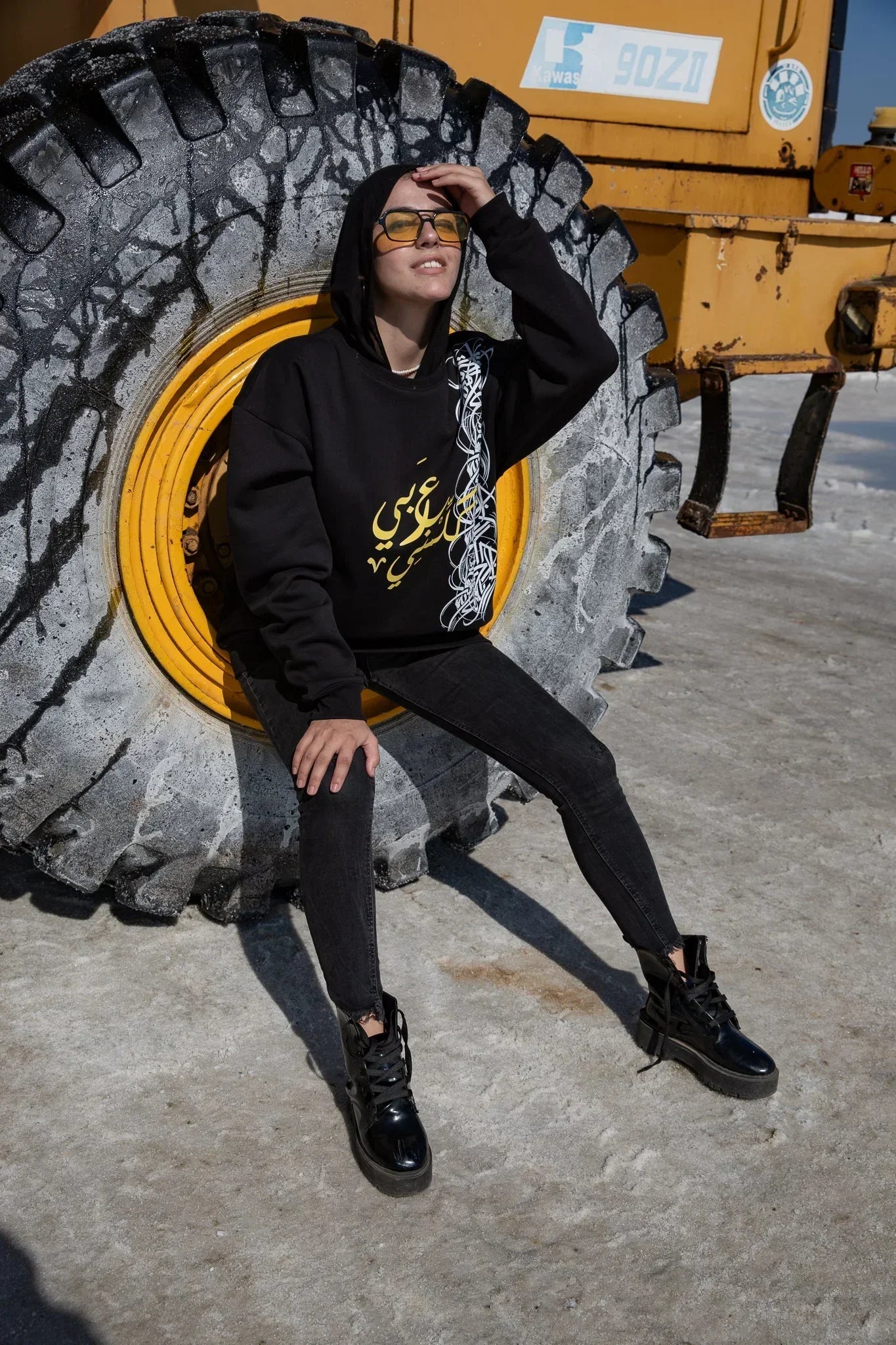 Speak Arabic Unisex Oversized Crew-neck Sweatshirt - Black - NAS Trends - Babazzaro
