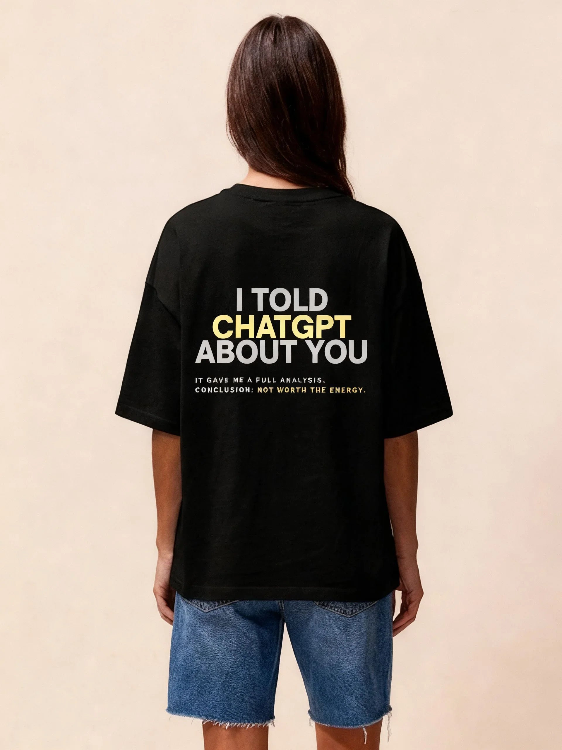 ChatGPT Women Unisex Oversized SS T-Shirt - Black - NAS Trends 1