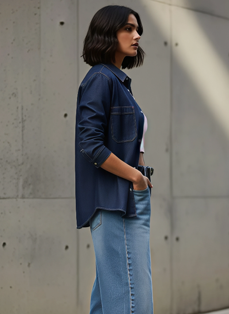 Unisex Jeans Shirts - Dark Blue - NAS Trends 2