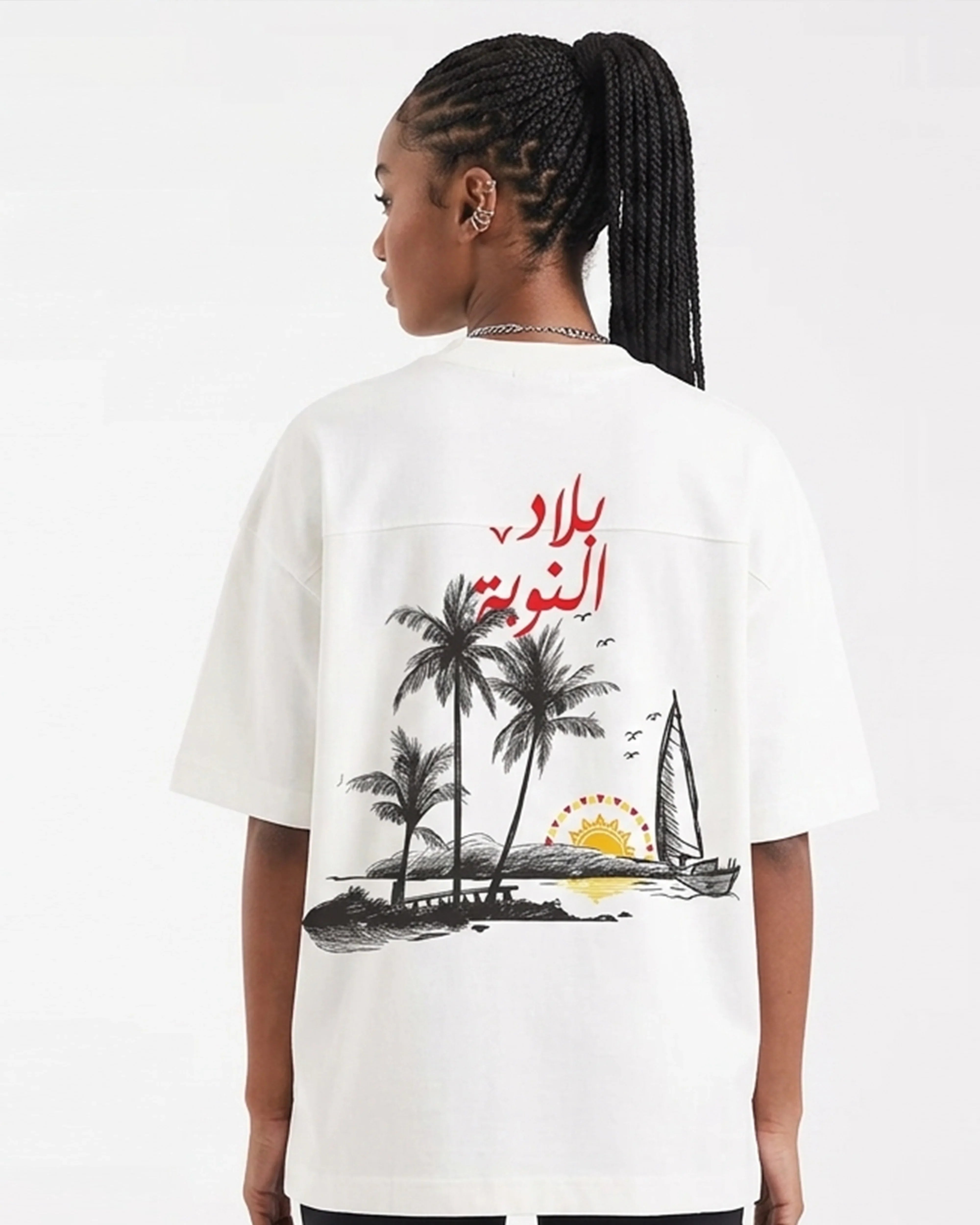Nubia Women Oversized SS T-Shirt - Off White - NAS Trends 1