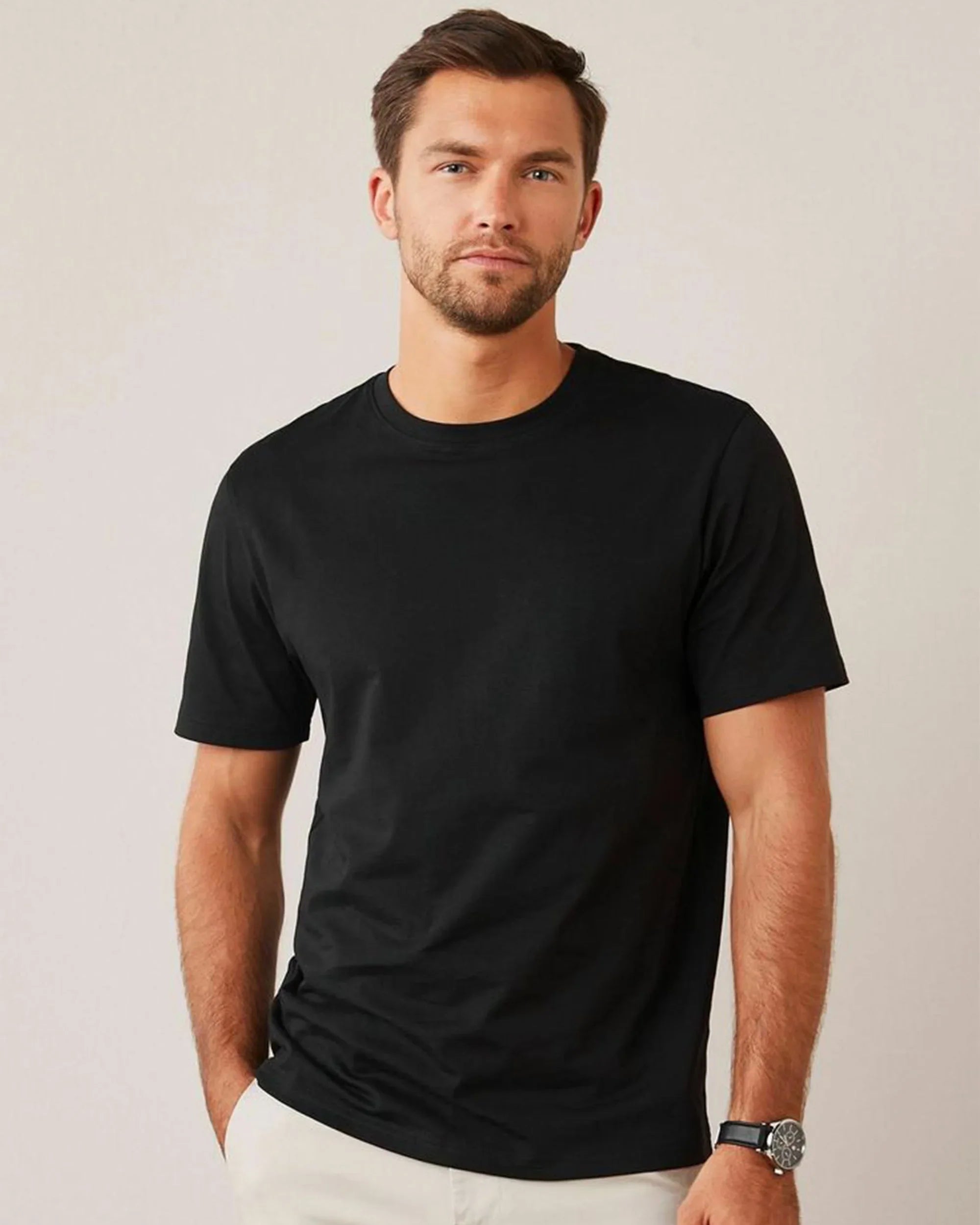 Basic Slitted Unisex T-Shirt - Black - NAS Trends 1