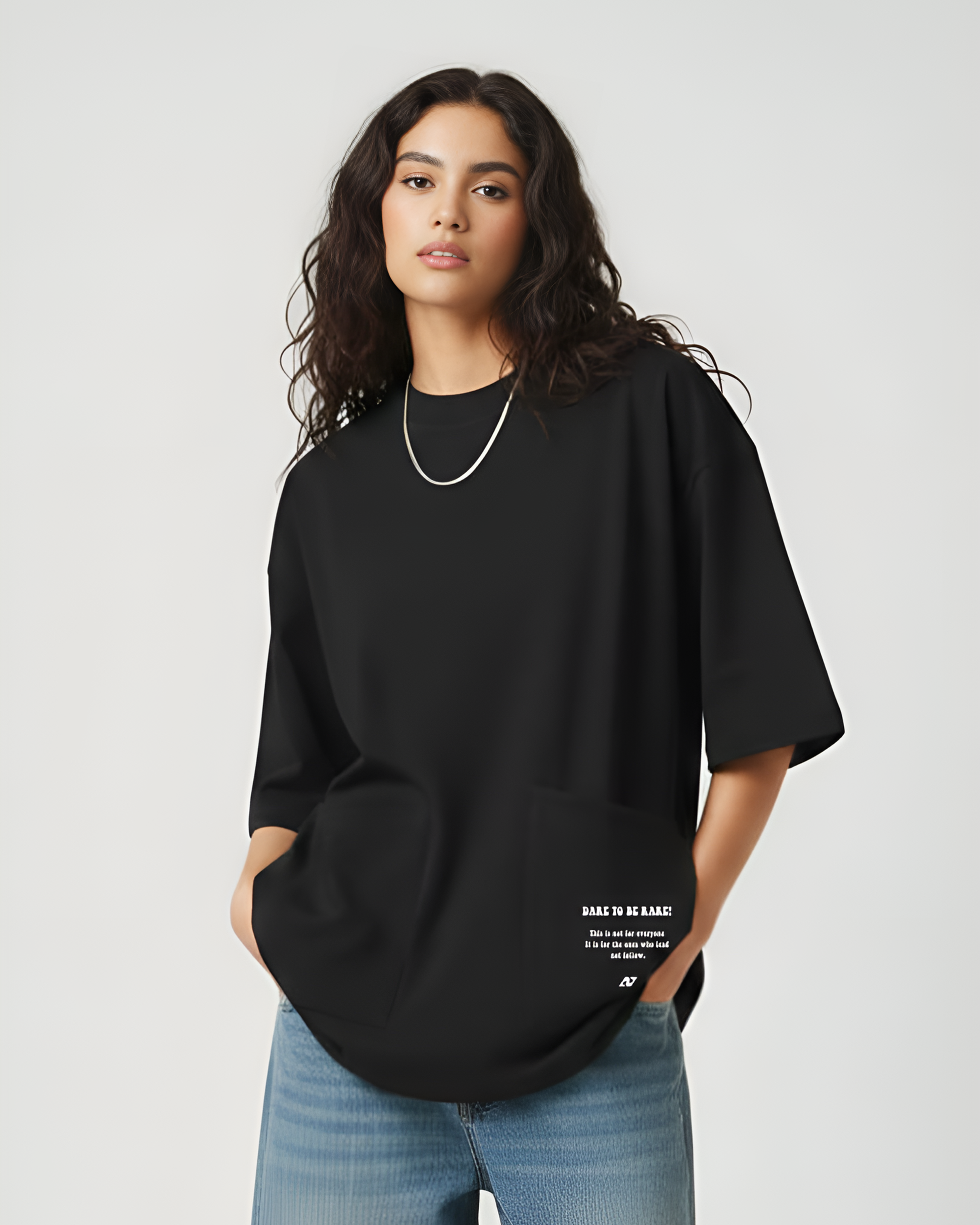 Dare Women Oversized SS T-Shirt - Black - NAS Trends 1