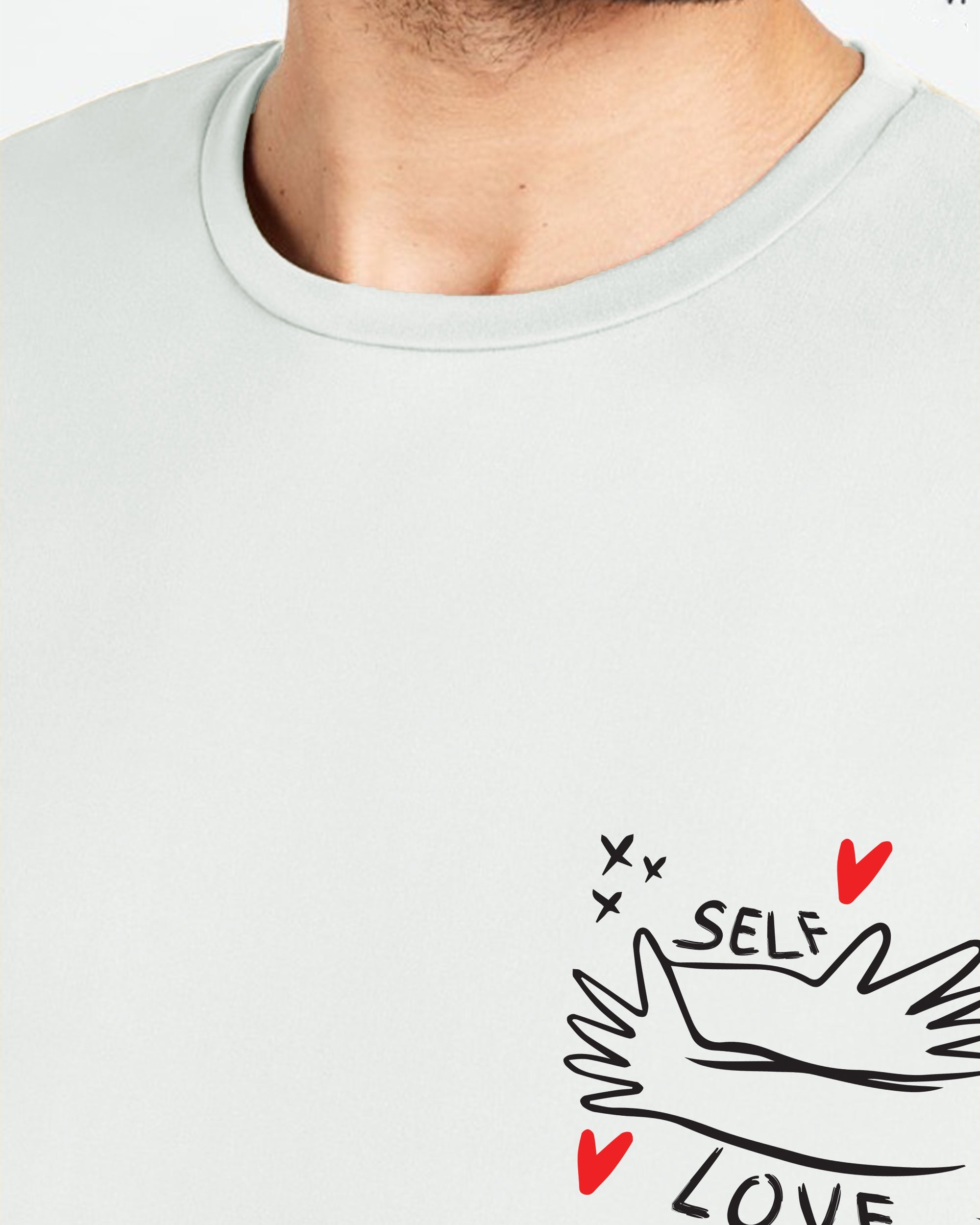 Self Love Men Oversized SS T-Shirt - Off White - NAS Trends