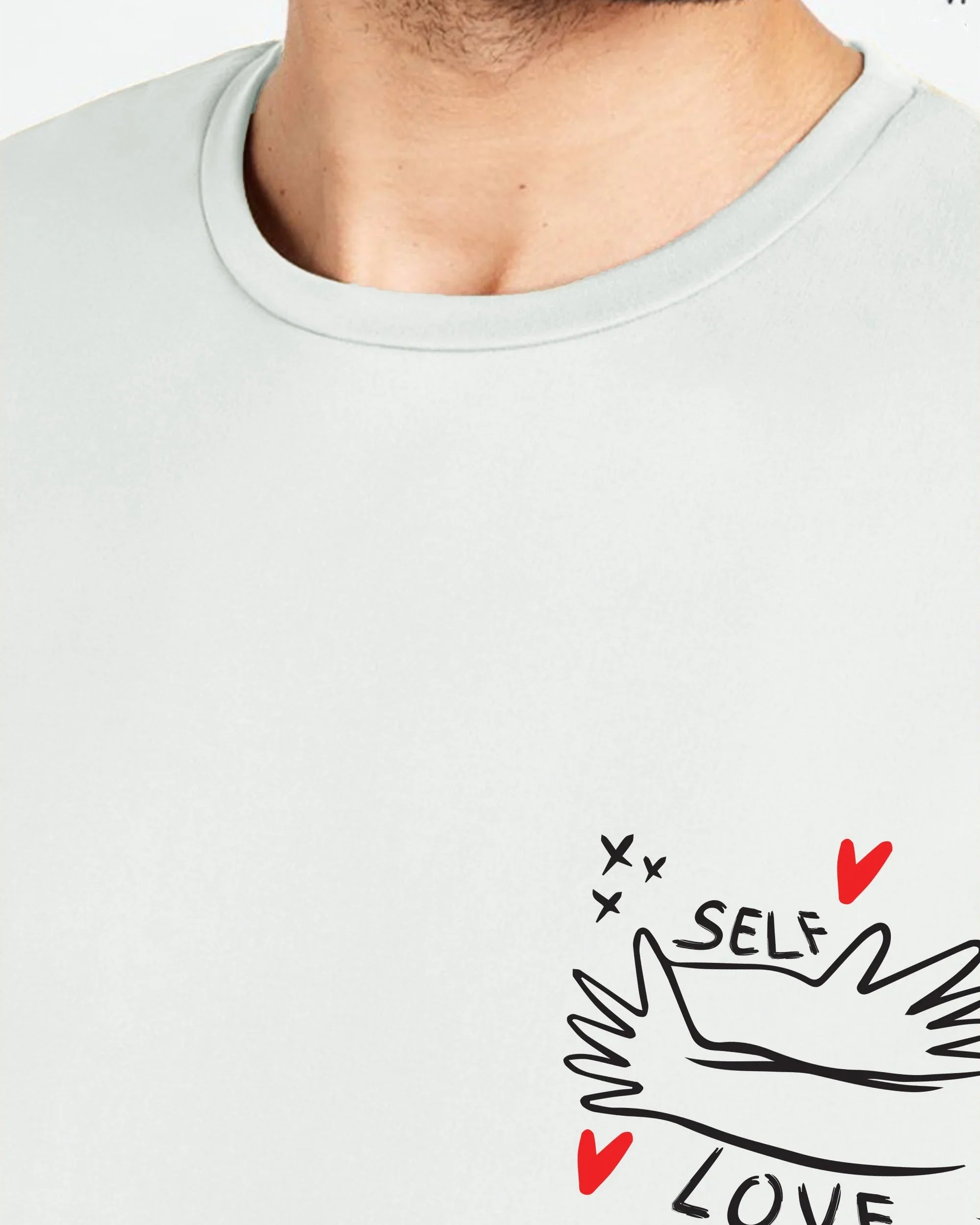 Self Love Men Oversized SS T-Shirt - Off White - NAS Trends 2