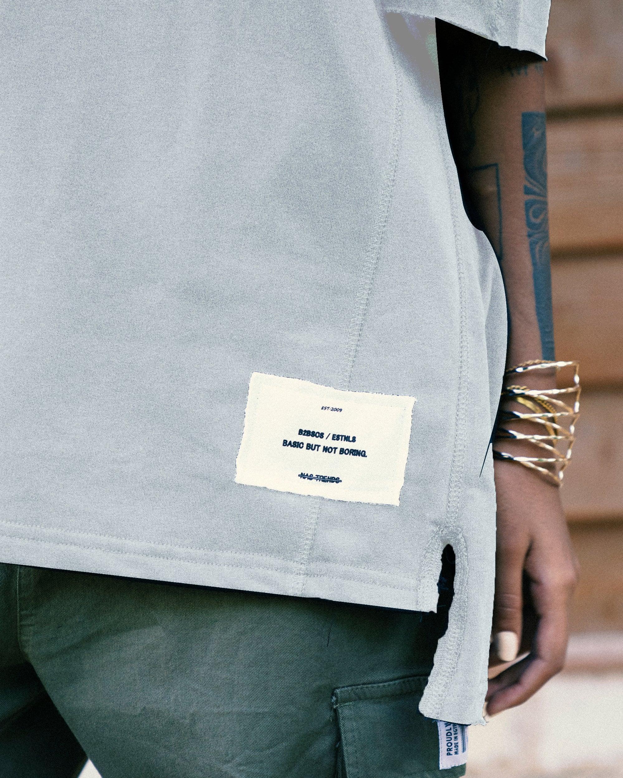 NAS Trends - Stitched Basic Unisex Oversized SS T-Shirt - Grey 2