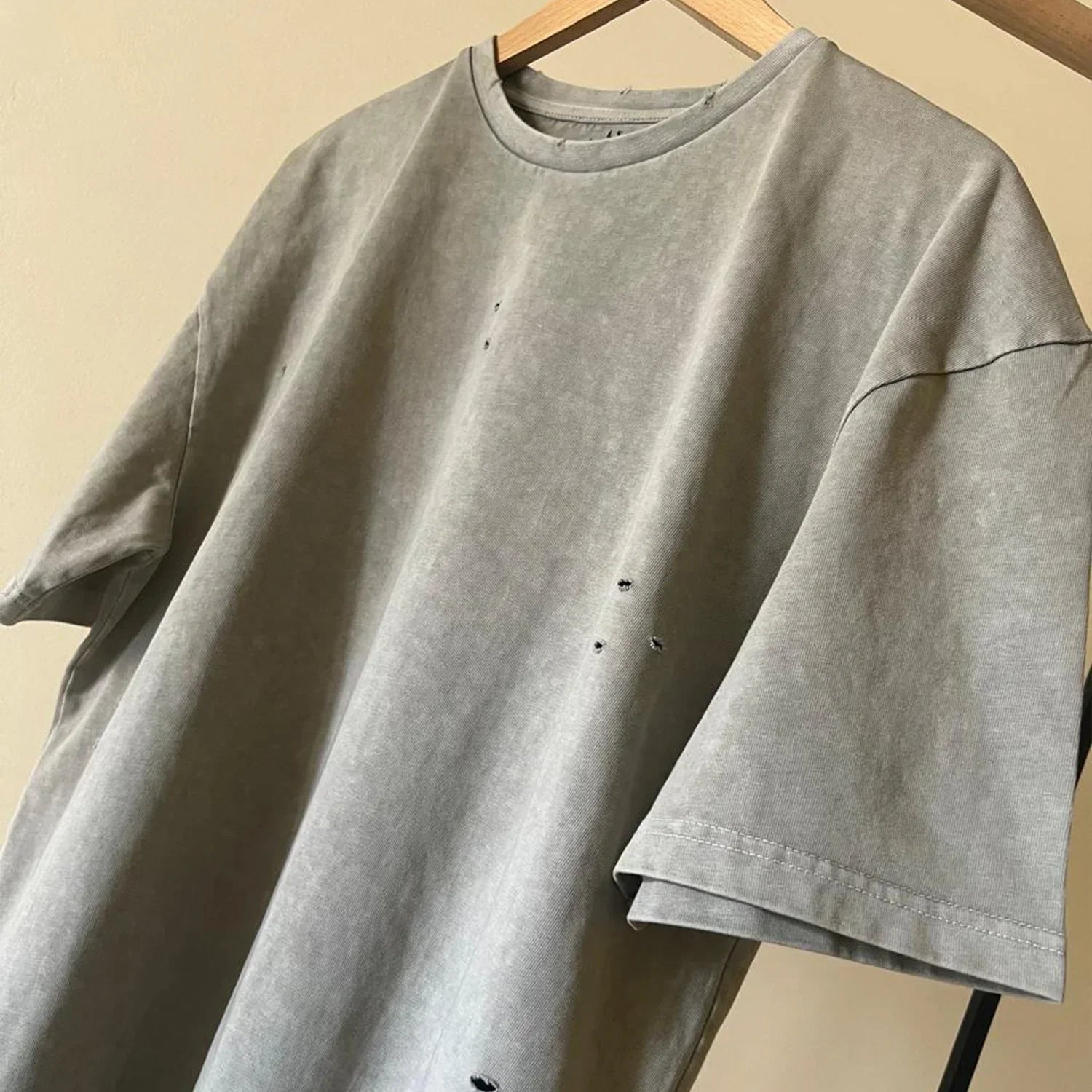 Stone Washed Basic Unisex Oversized SS T-Shirt - Beige - NAS Trends - Babazzaro