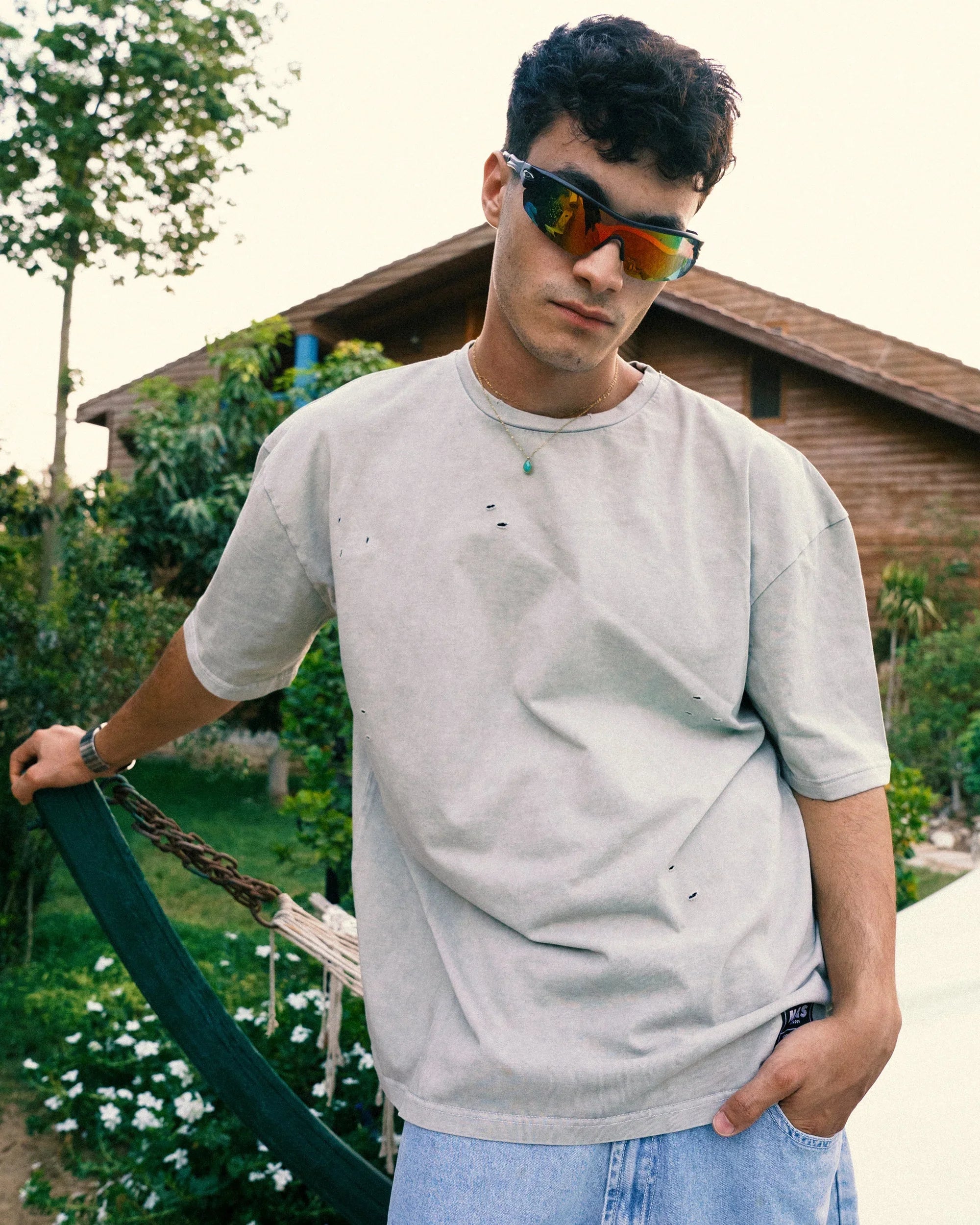 NAS Trends - Stone Washed Basic Unisex Oversized SS T-Shirt - Beige 2