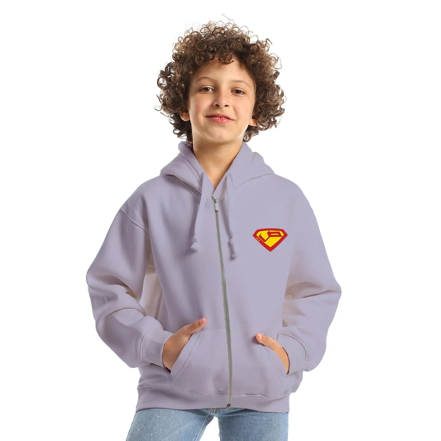 NAS Trends - Super Kids Oversized Zip-up Hoodie-Lila 3