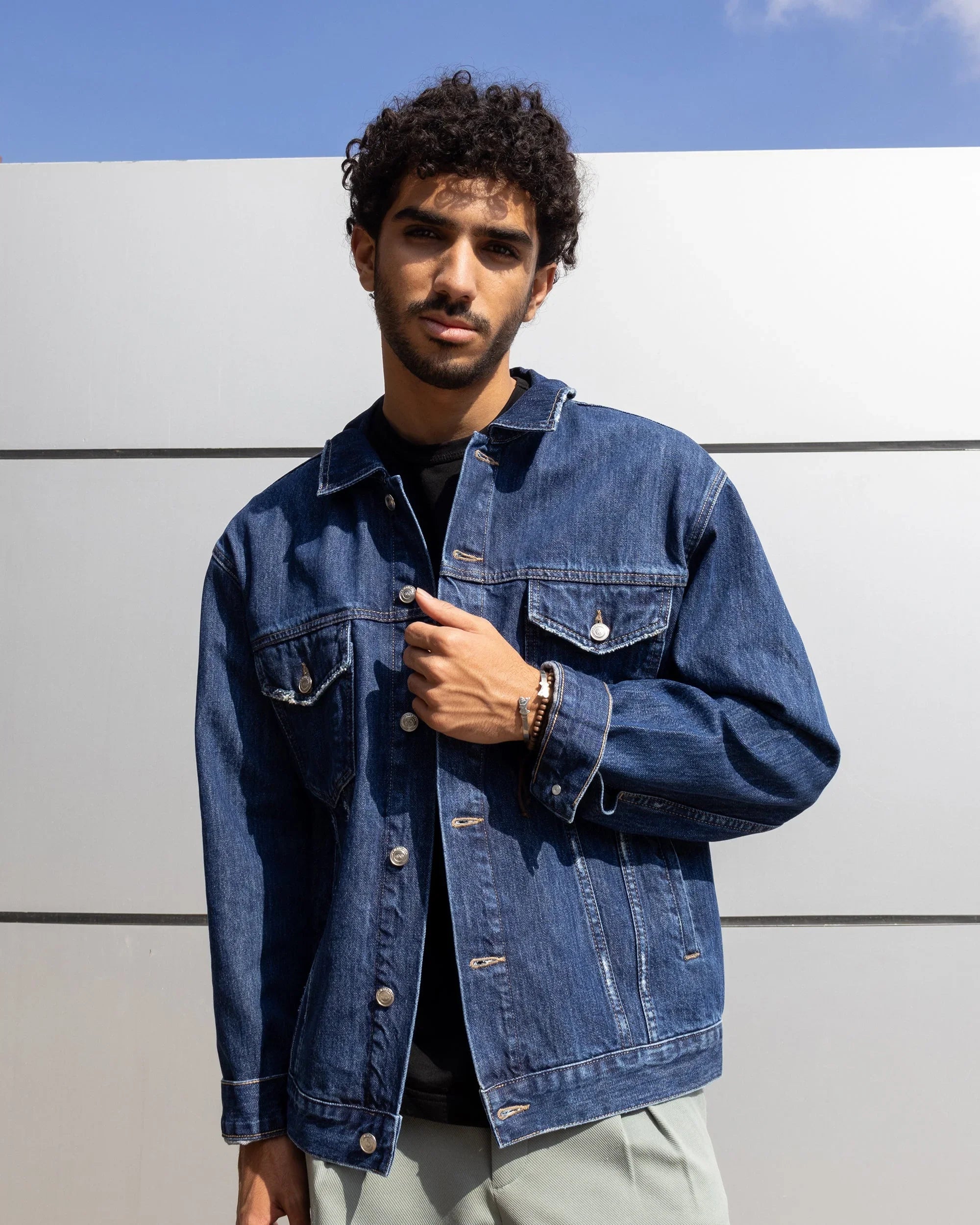 Men Denim Jacket - Dark Blue - NAS Trends 3