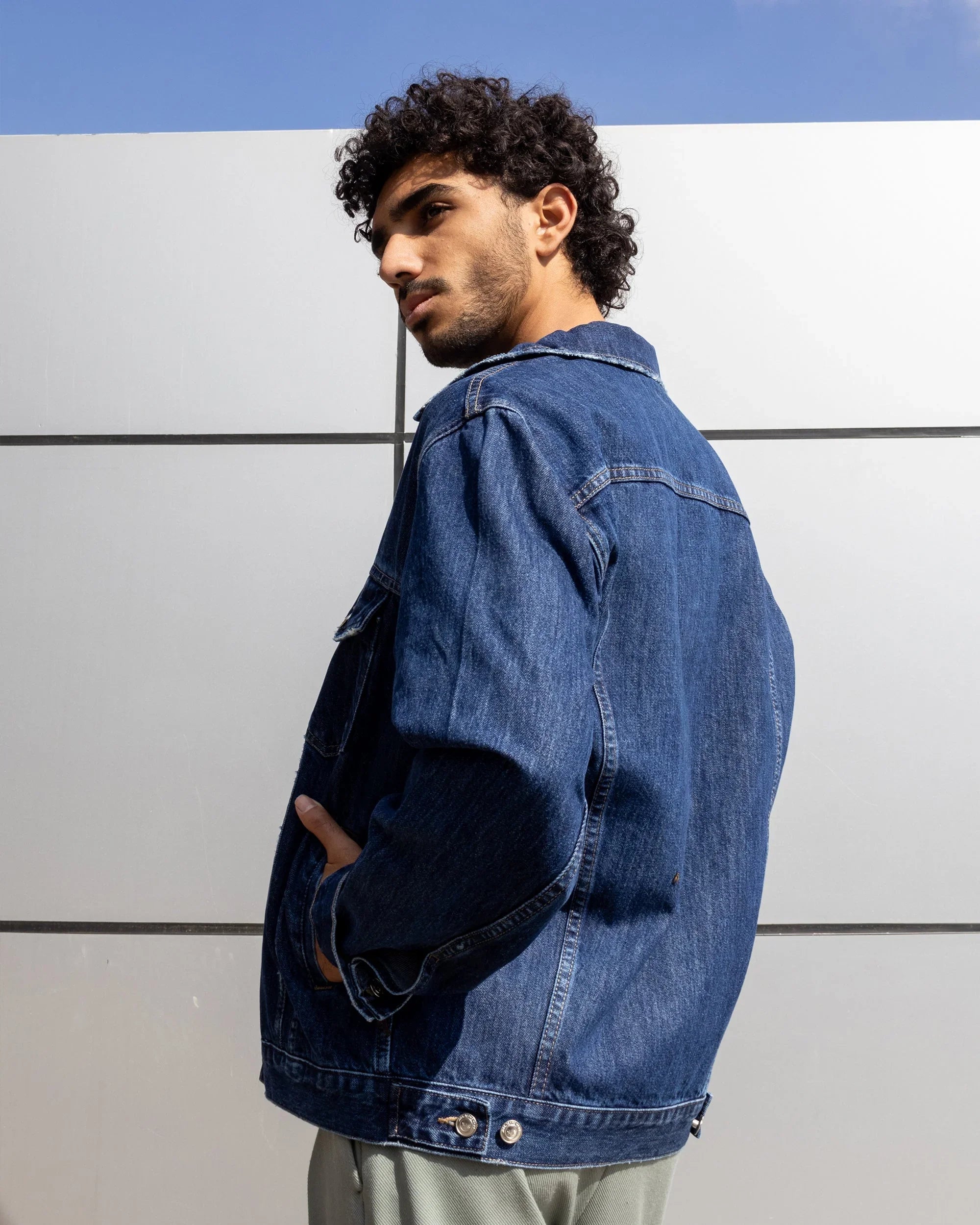 Men Denim Jacket - Dark Blue - NAS Trends 4