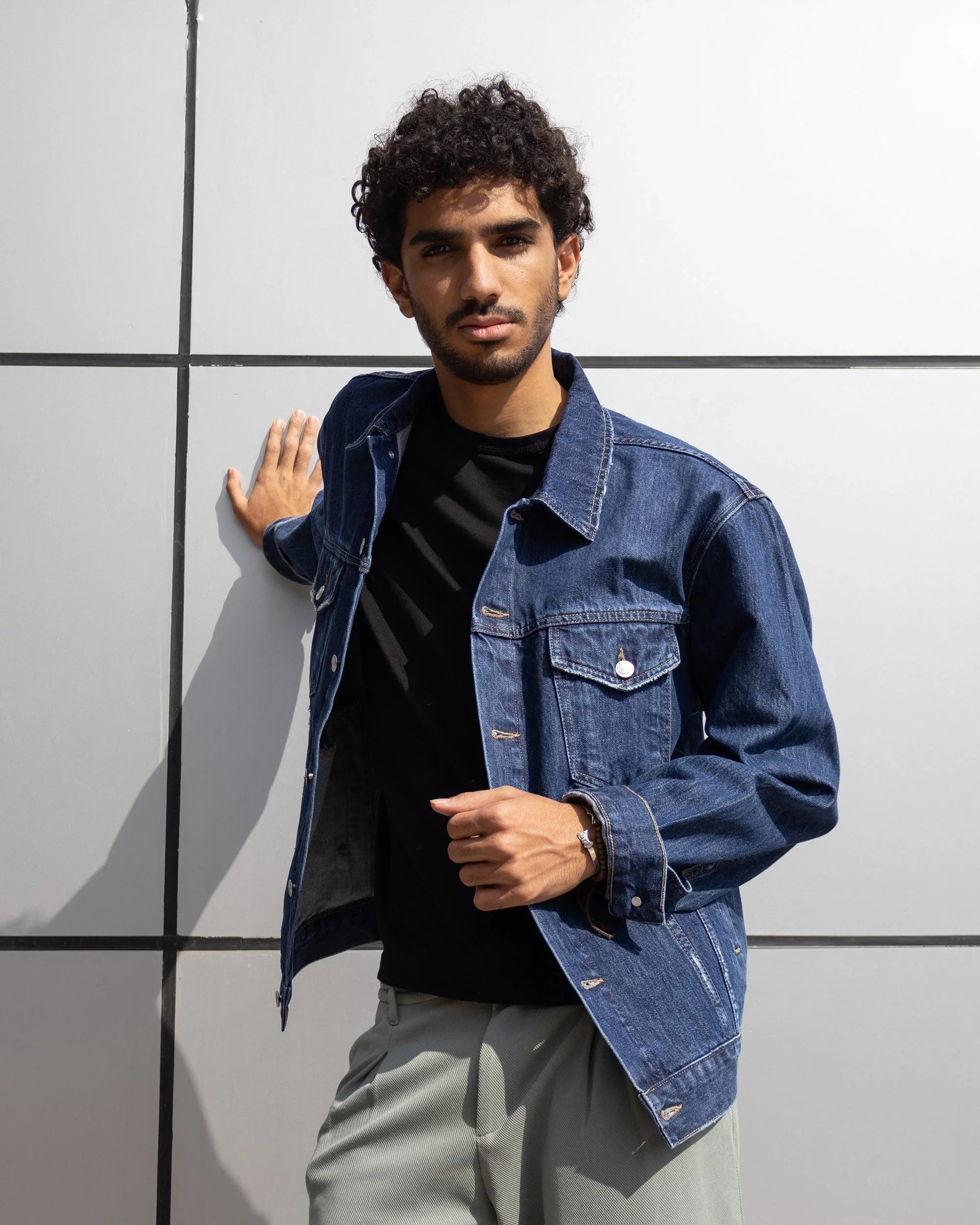 NAS Trends - Men Denim Jacket - Dark Blue 1