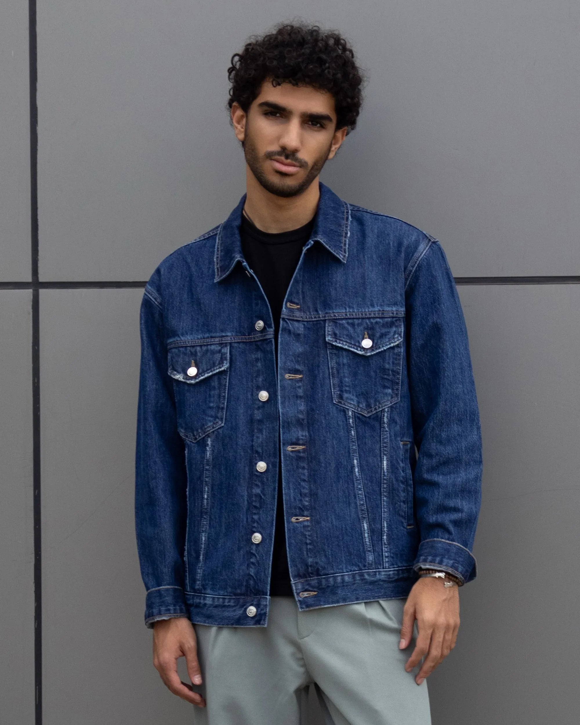 NAS Trends - Men Denim Jacket - Dark Blue 2