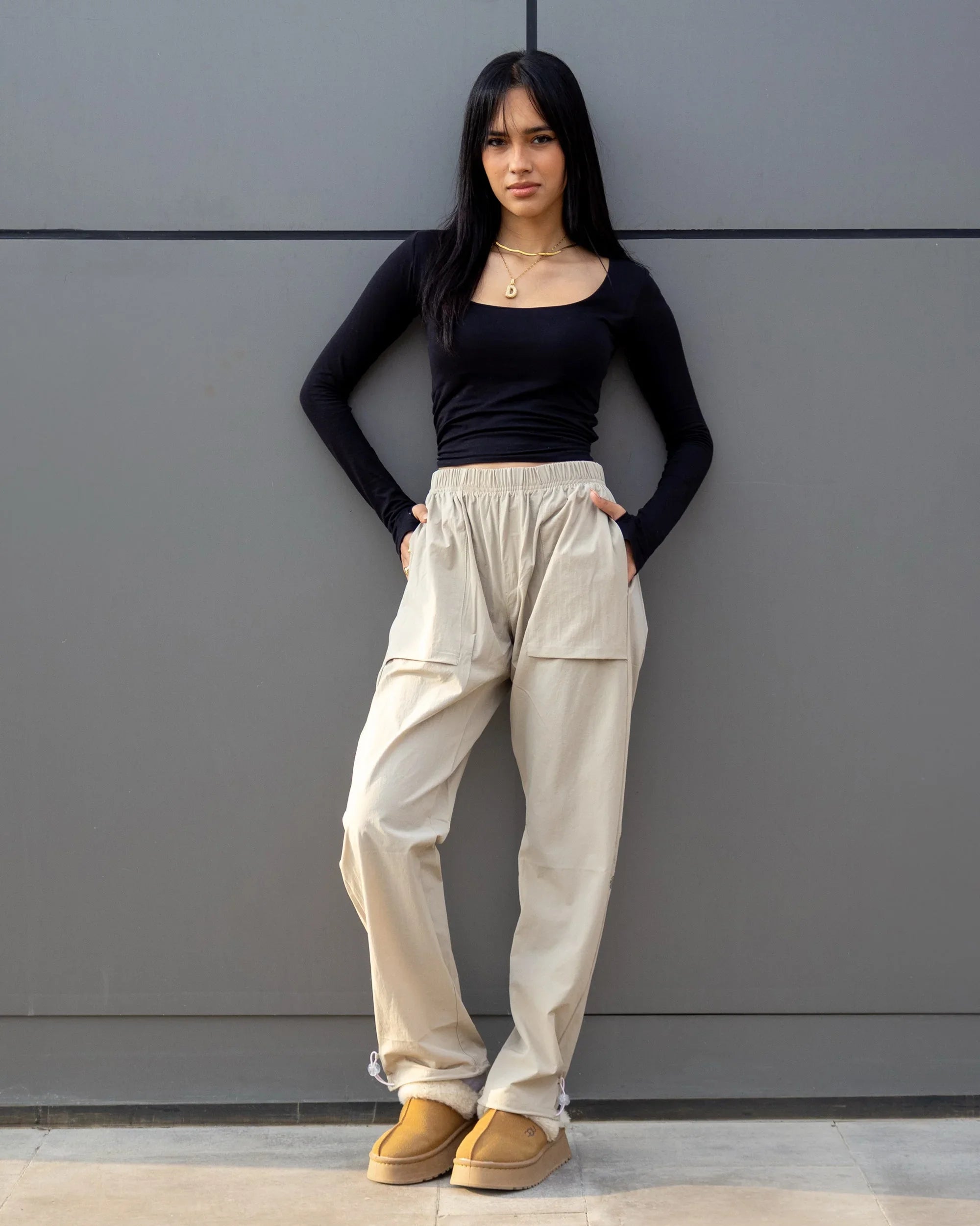 NAS Trends - Basic Women Soft Pants - Beige 1