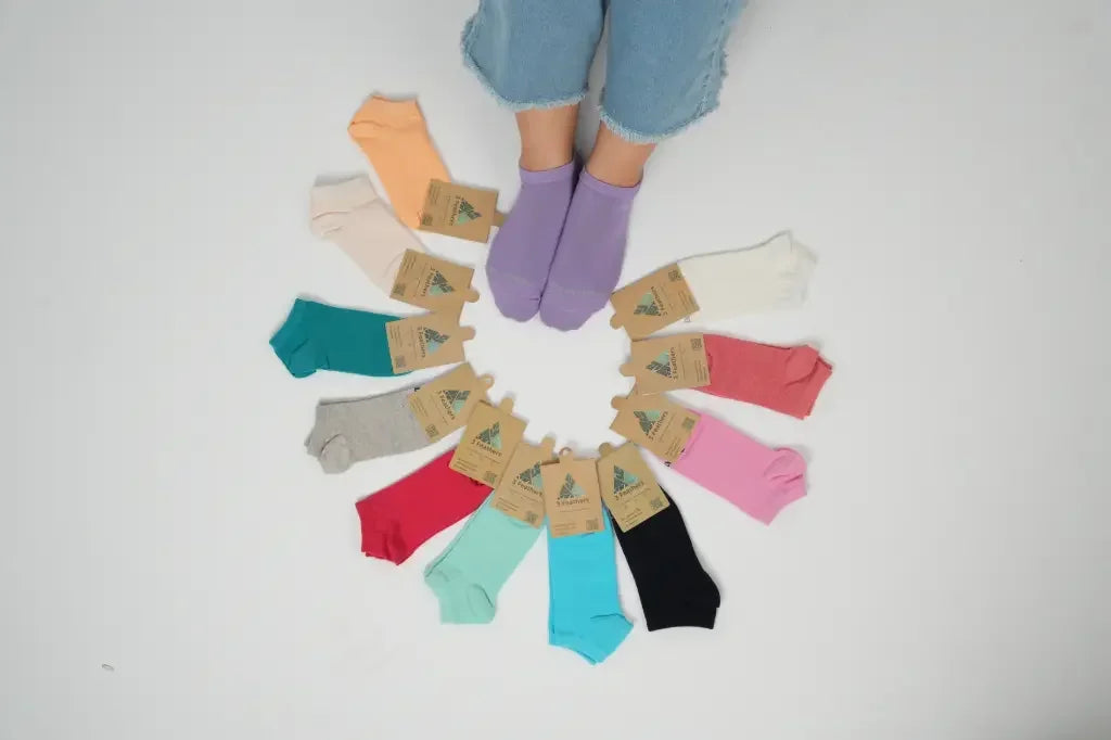 3 Feathers Cotton Ankle Socks Free Size Fits 36 - 41 for Women 1